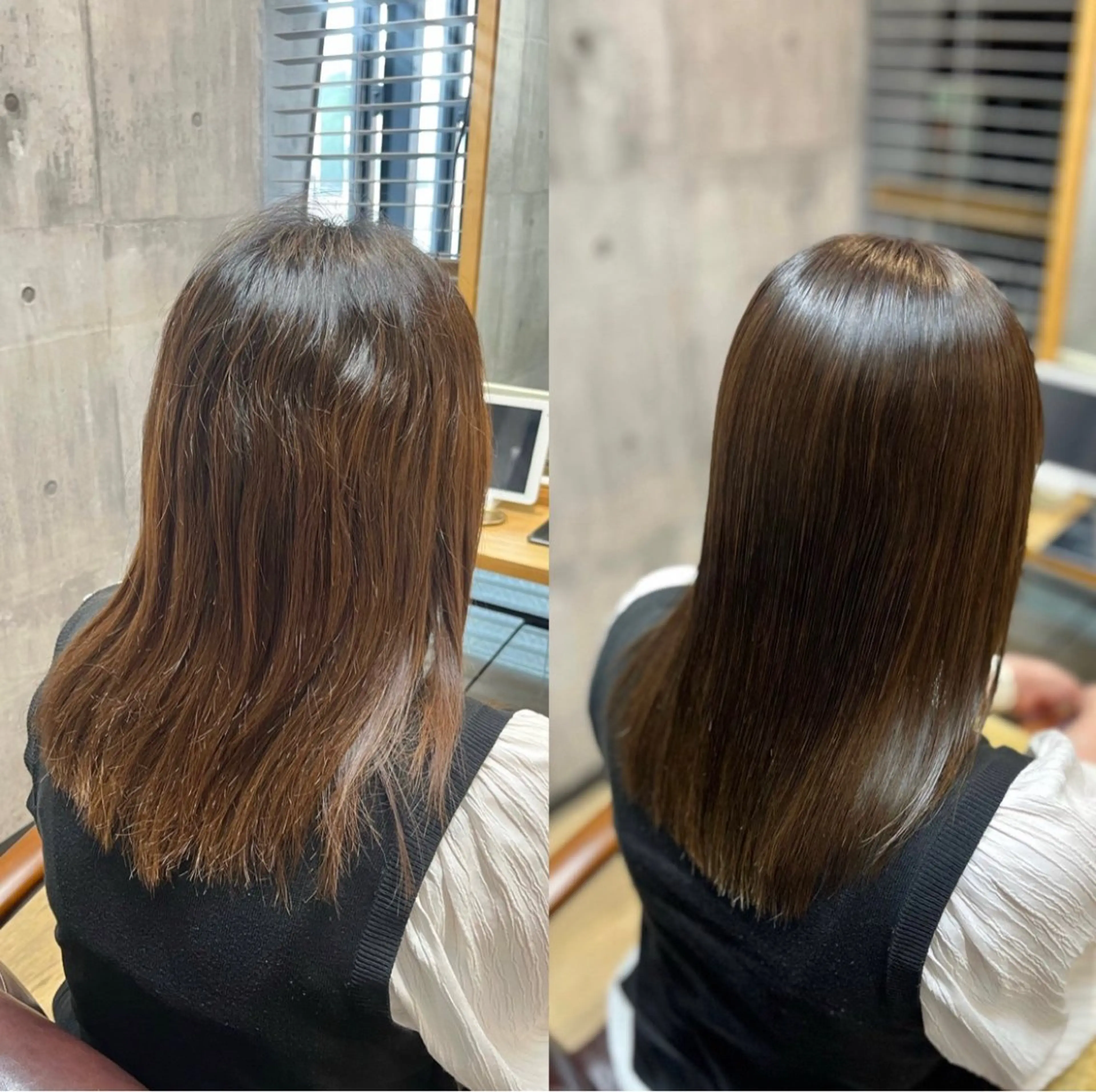 セミロング パーマ カット 縮毛矯正 トリートメント 艶髪🌈ムラカミ サキのヘアスタイル
