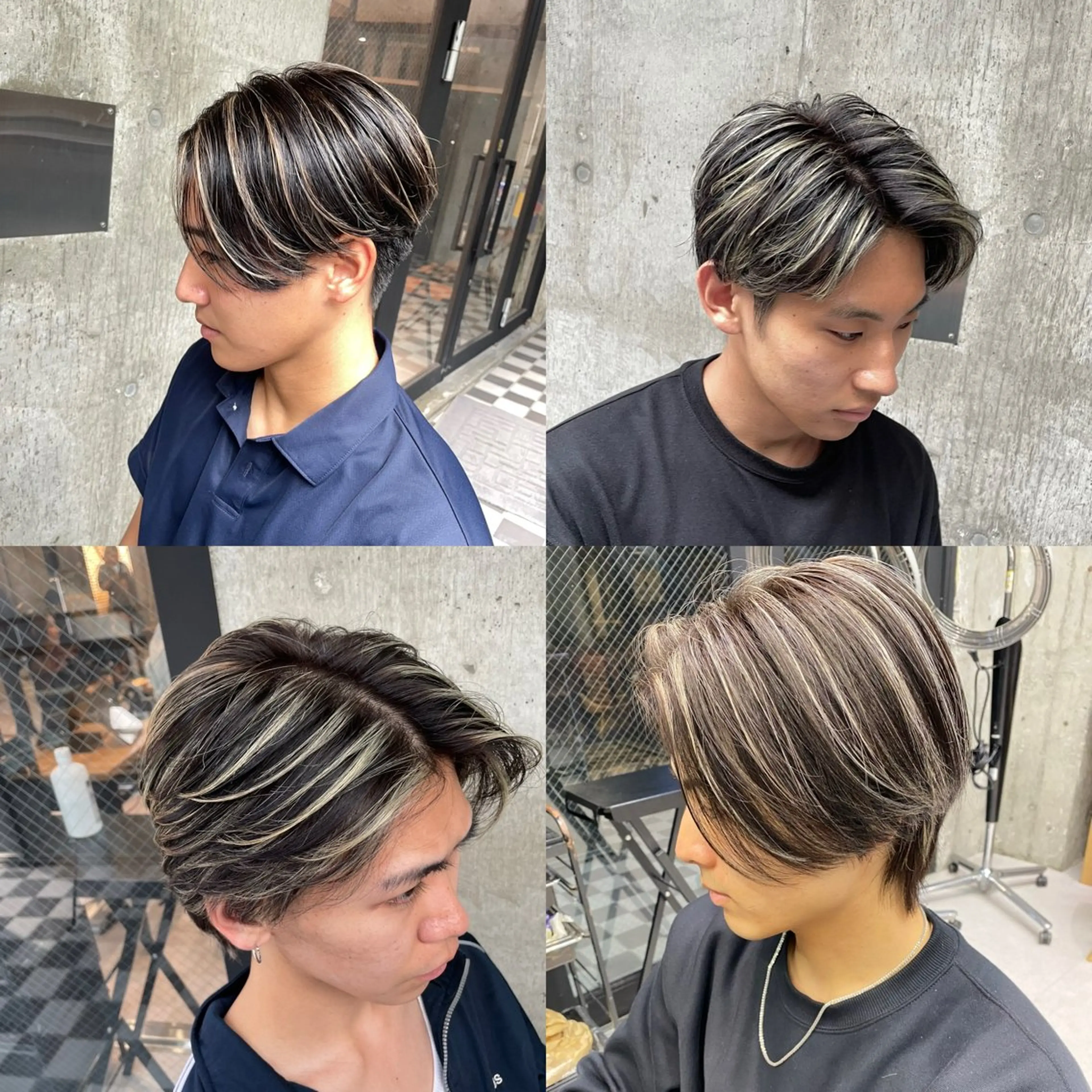 ミディアム ハイライト ヘアカラー 🇺🇸ルミナ🔥 外国人風ハイライトのヘアスタイル
