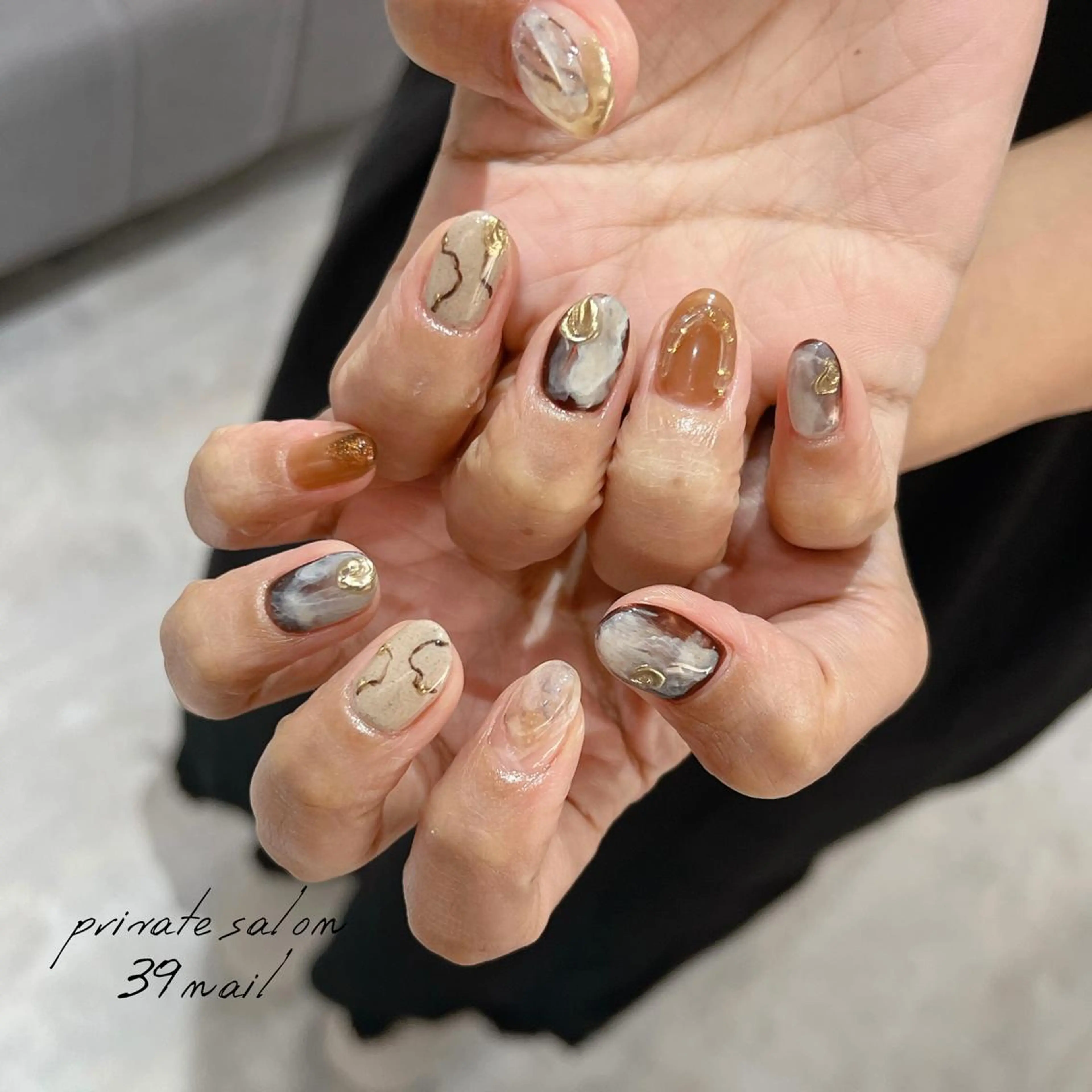 ミディアム ネイル ハンドネイル 京橋 【39nail】のネイルデザイン