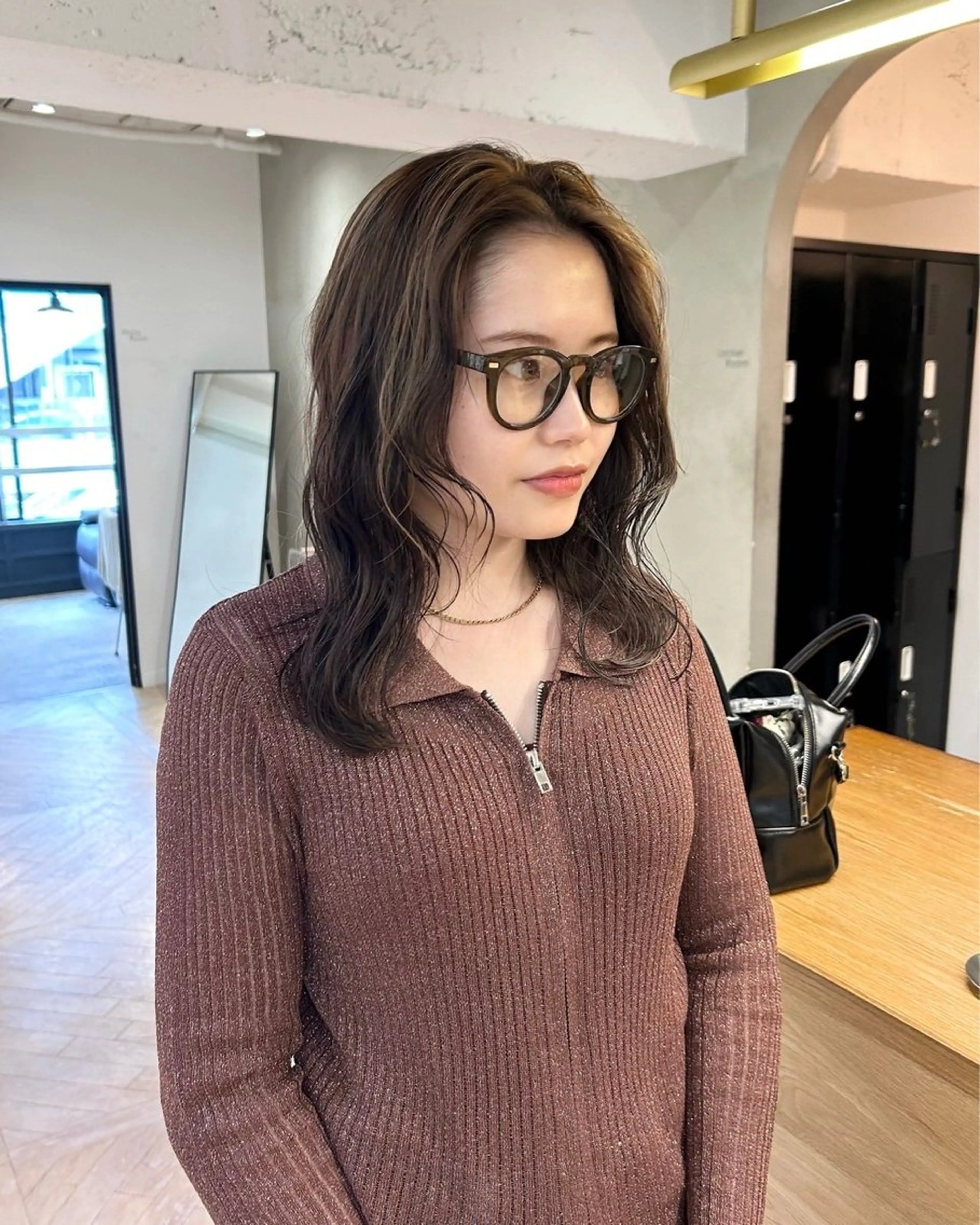 セミロング カラー ブラウンカラー loren ao /shizukiのヘアスタイル