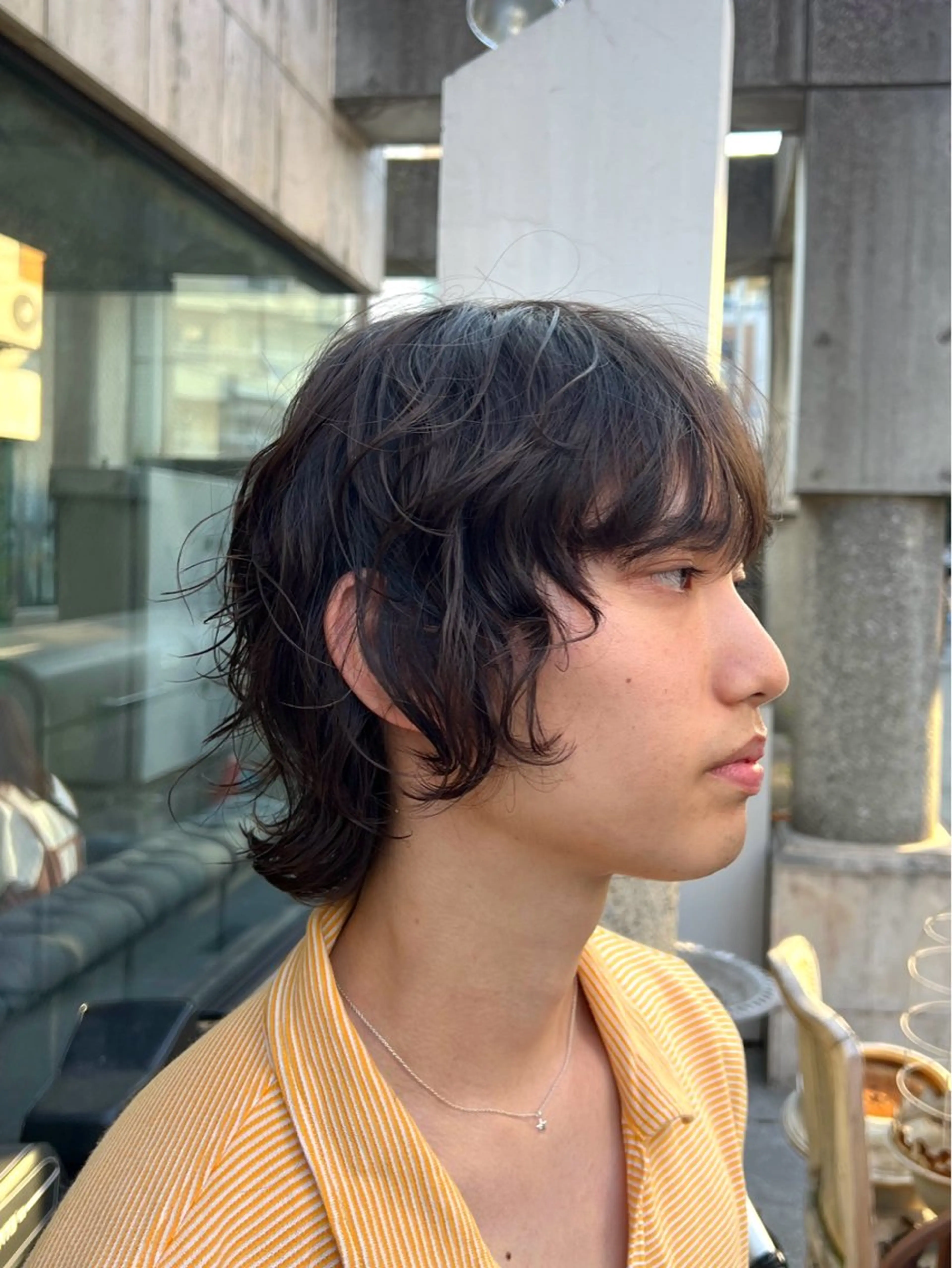 ショート パーマ ヘアアレンジ メンズ メンズ韓国風 マッシュウルフ マッシュ メンズパーマ メンズウルフカット カット パーマ トリートメント 秋カラー/艶髪矯正 🪐takushiのヘアスタイル