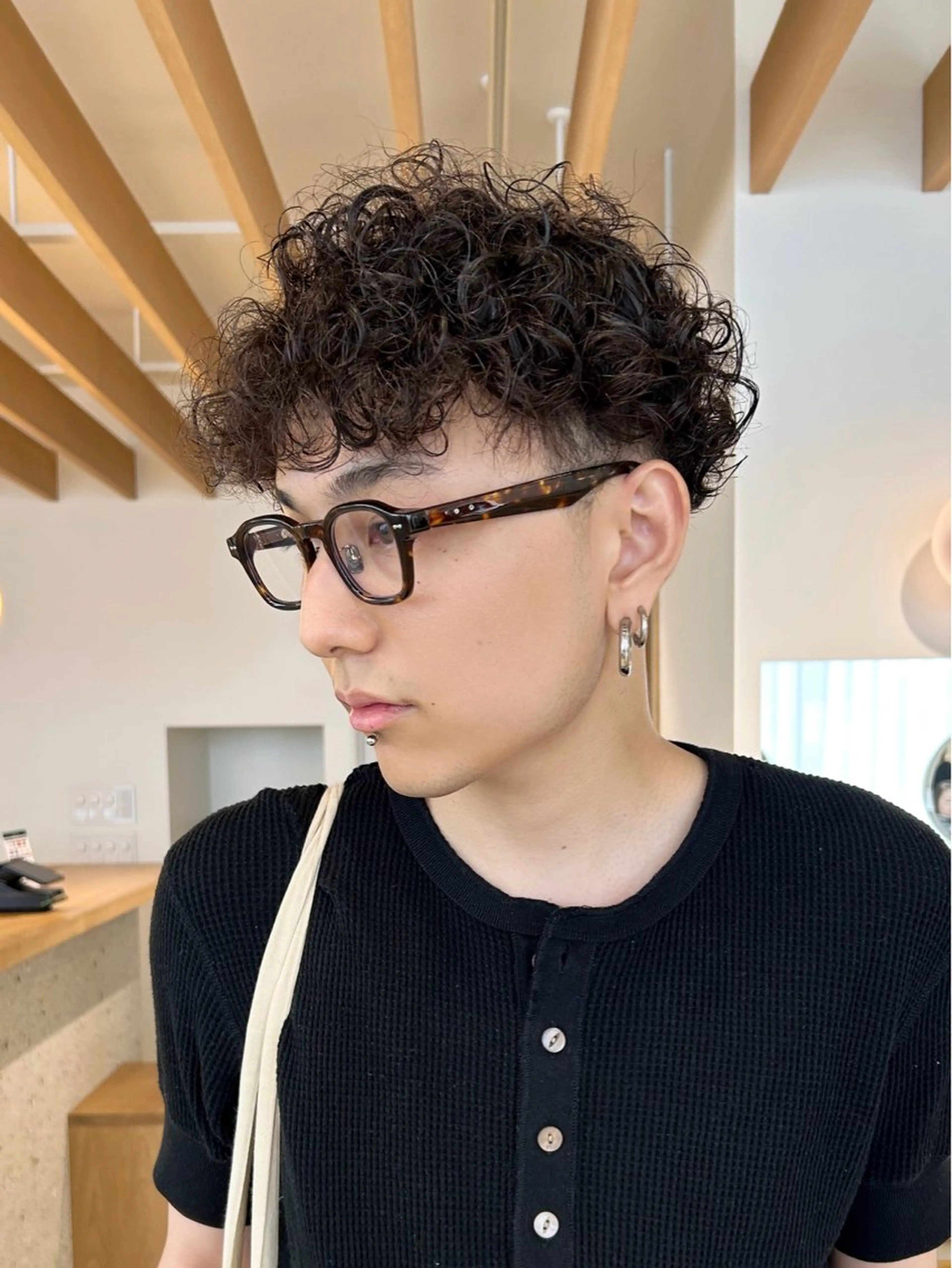 メンズ カット パーマ ボブパーマ/メンズ パーマ/オリーブのヘアスタイル