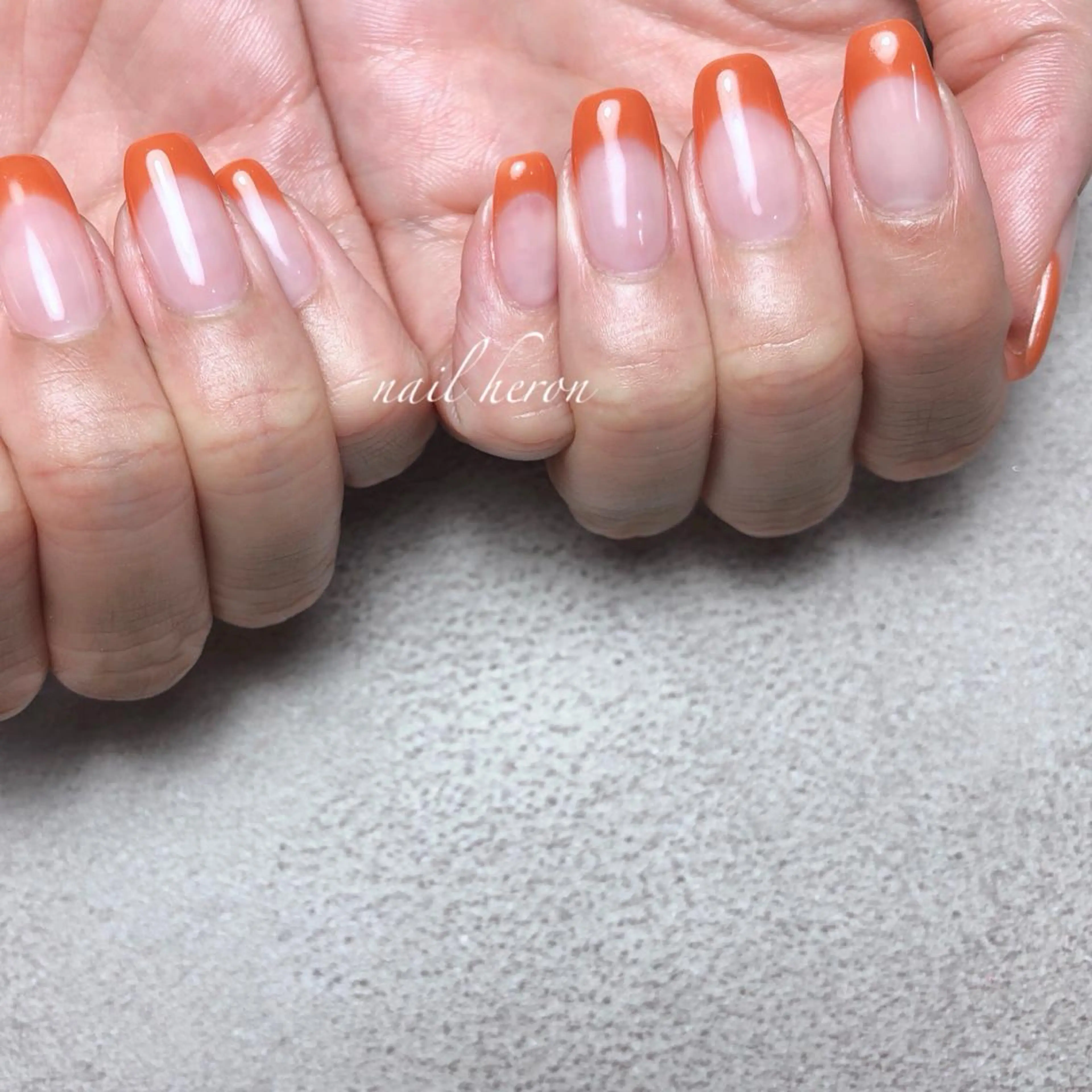 ネイル フレンチネイル オレンジ ハンドネイル nail heron所属・saki_ nail heronのその他イメージ
