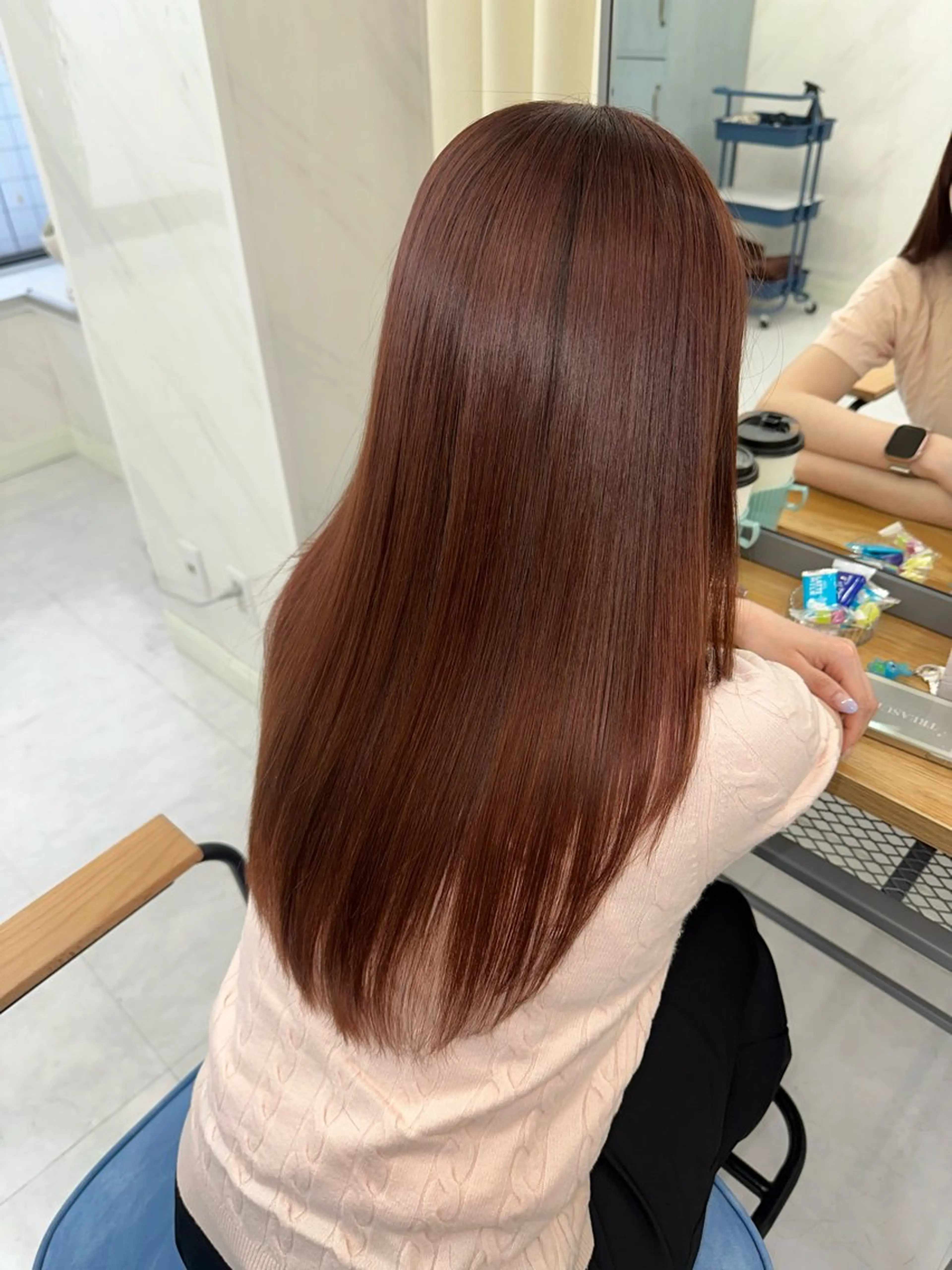 ロング カラー 髪質改善 縮毛矯正 トリートメント 酸性ストレート 酸熱トリートメント ヘアカラー トリートメント 縮毛矯正/髪質改善/ レイヤー代々木/木下のヘアスタイル