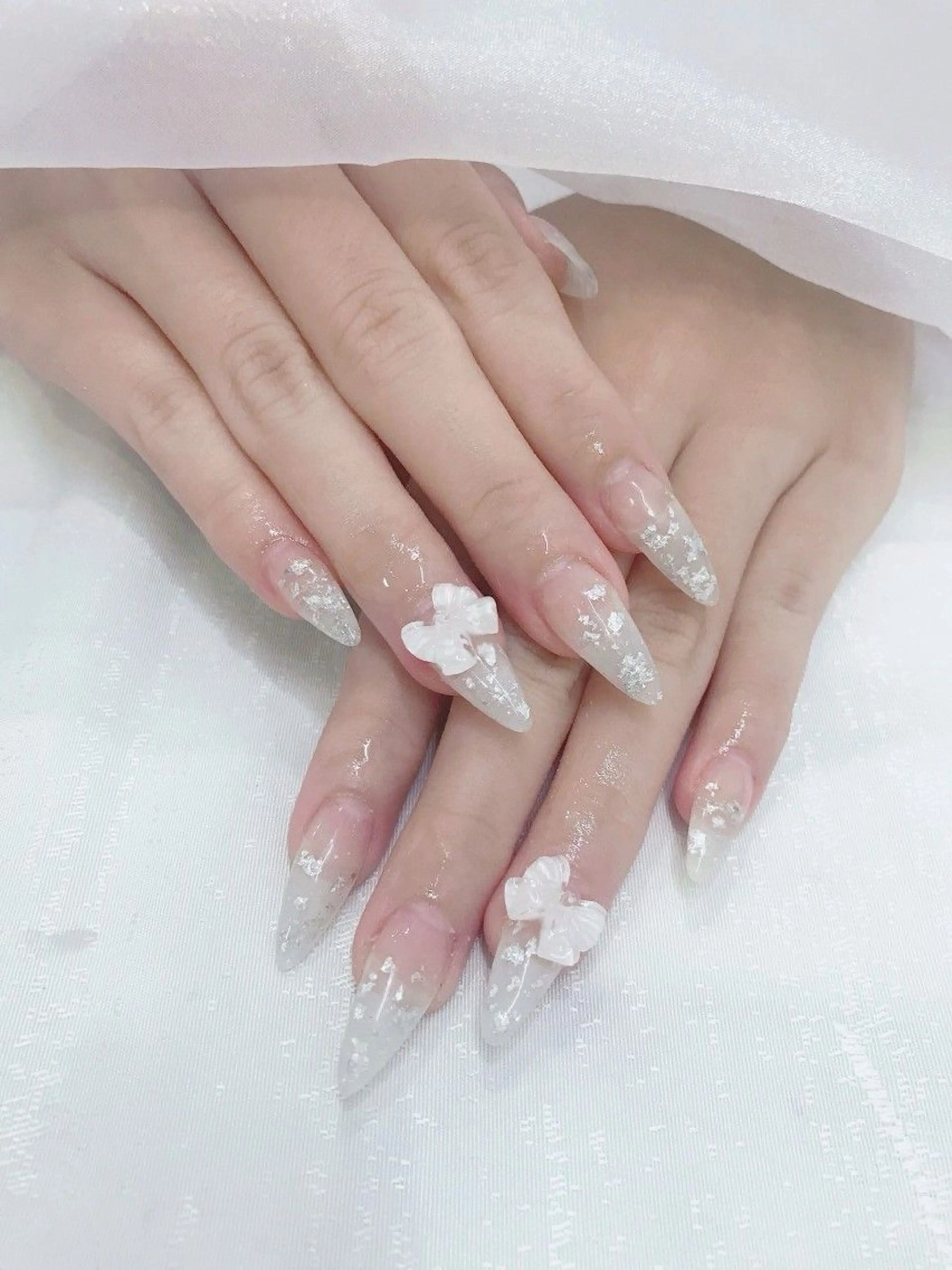 ネイル フットネイル フレンチネイル グラデーション キラキラネイル マグネットネイル Lina nail Lina nailのネイルデザイン
