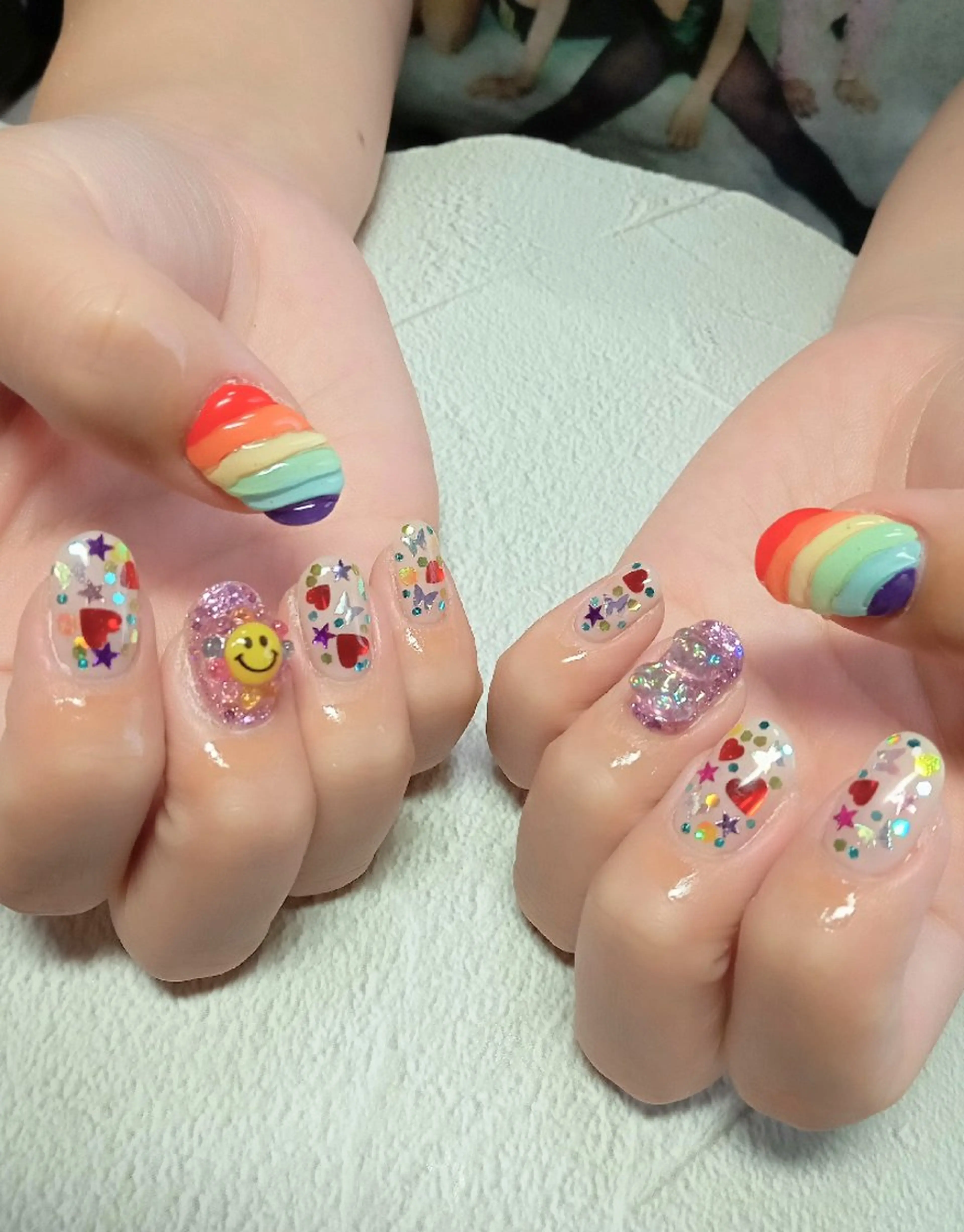 ネイル ジェルネイル グラデーション ホログラムネイル キラキラネイル マグネットネイル ハンドネイル flure de neige yukiのネイルデザイン