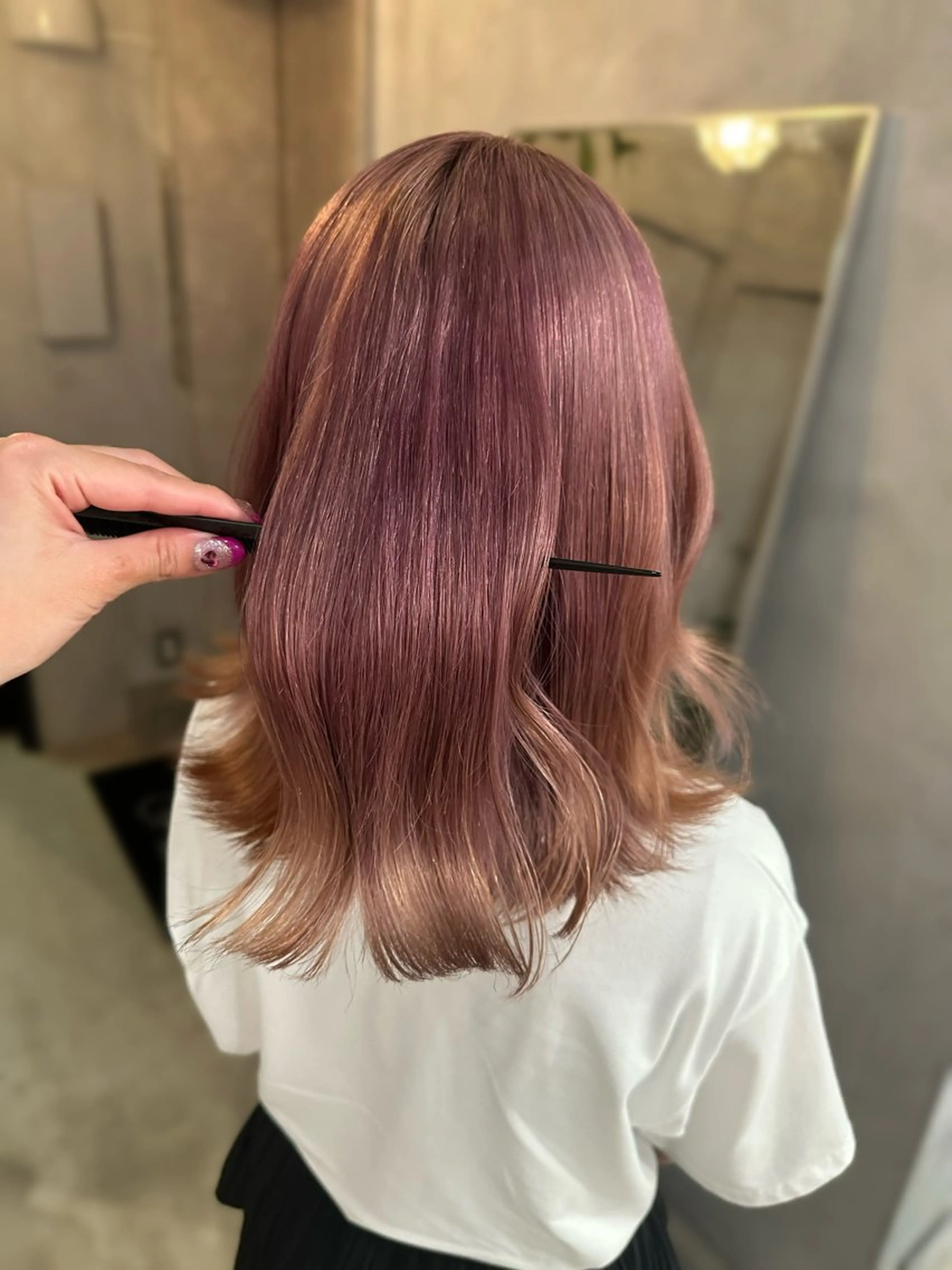 ミディアム カラー 上野/韓国hair 🤍MOEKA🤍のヘアスタイル