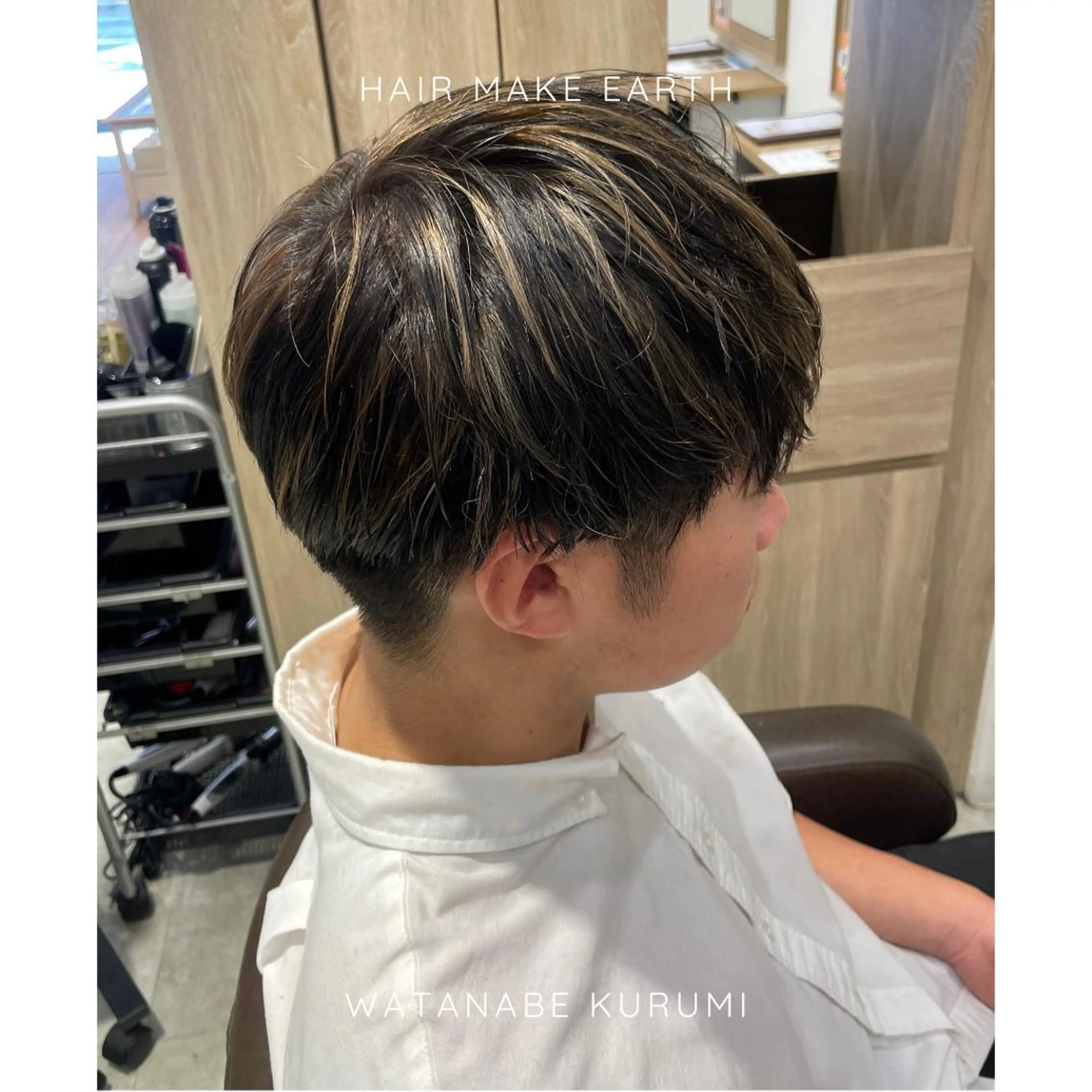メンズ ショート メンズハイライト マッシュ 刈り上げ ハイライト メンズ似合わせ特化 🚹🔥来海のヘアスタイル