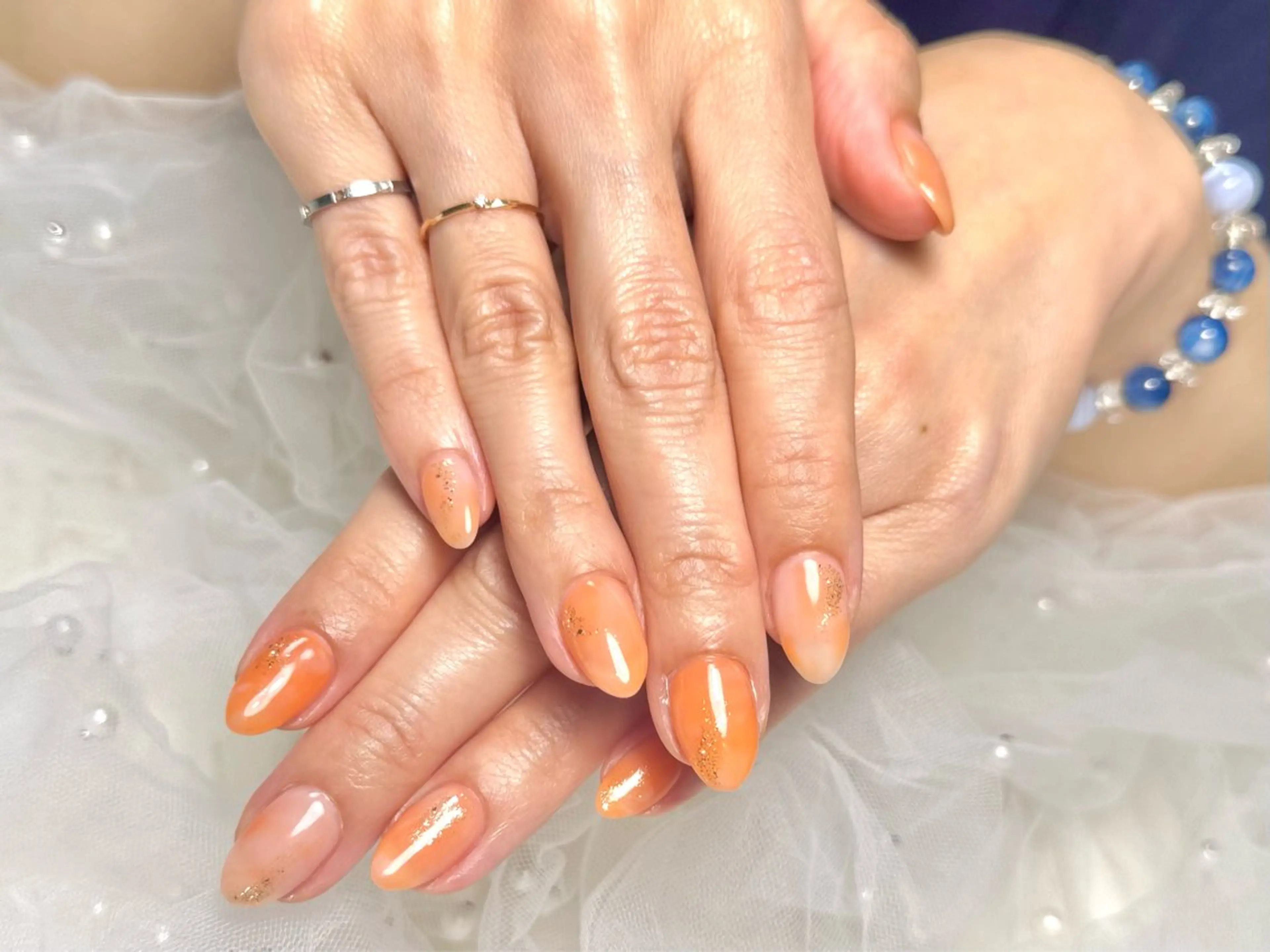 ネイル オレンジ ハンドネイル MILImili nailのネイルデザイン