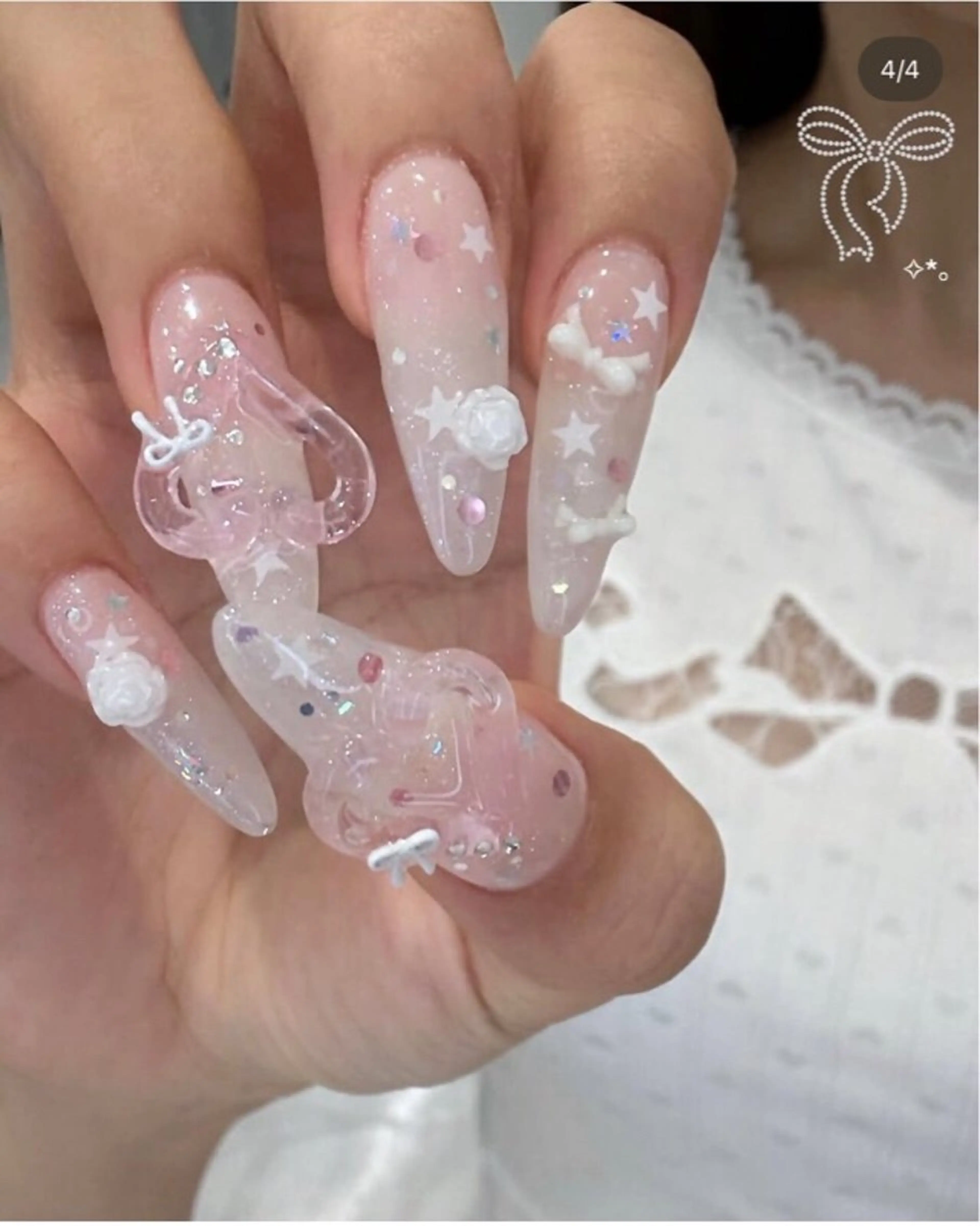 ネイル 長さ出し グラデーション キラキラネイル マグネットネイル ニュアンスネイル ハンドネイル Lee Ainのネイルデザイン