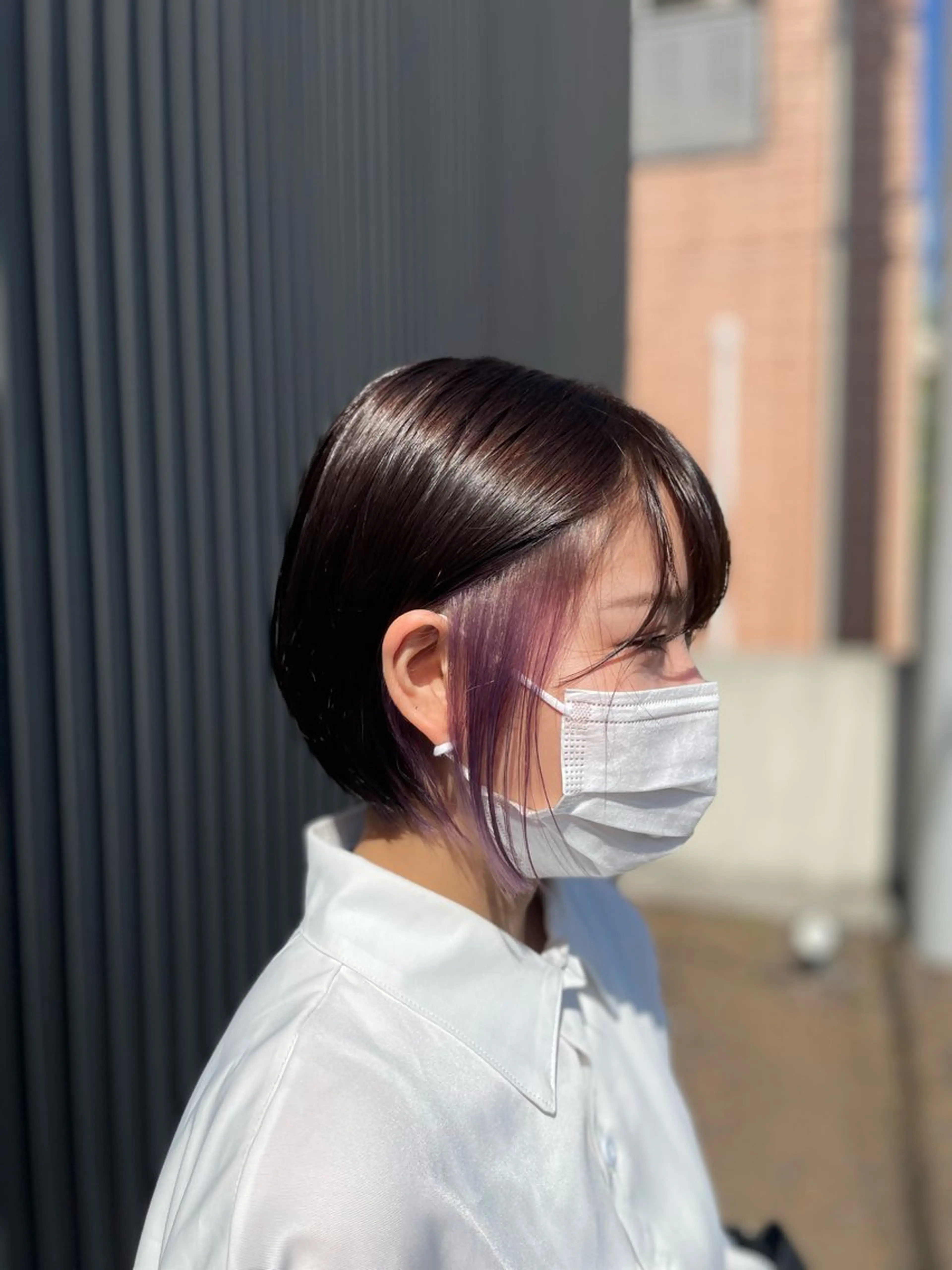 ショート カラー イヤリングカラー 山本 あやめ子のヘアスタイル