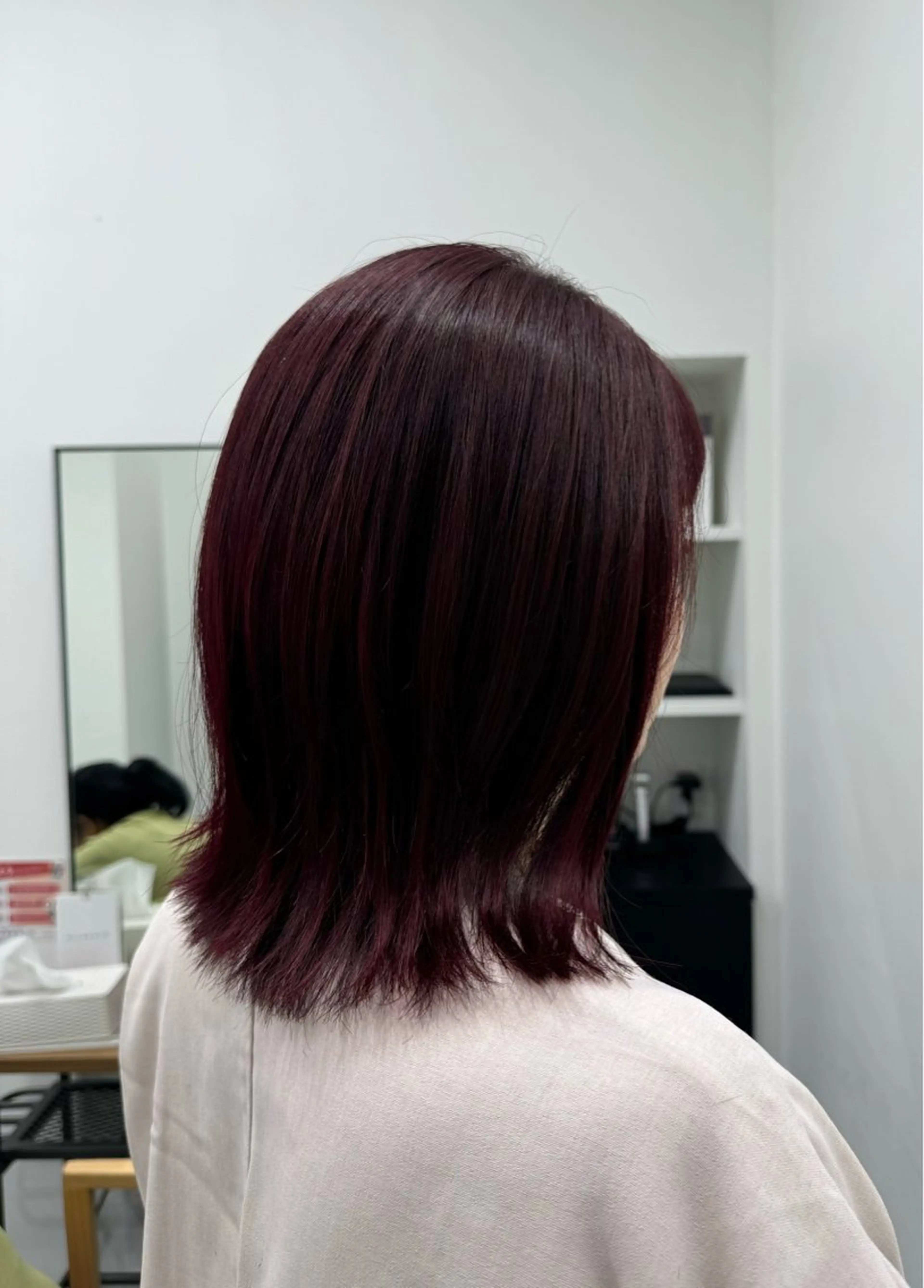 ミディアム カラー 𝘀𝗮𝗲/柏の葉 / パーマモデルのヘアスタイル