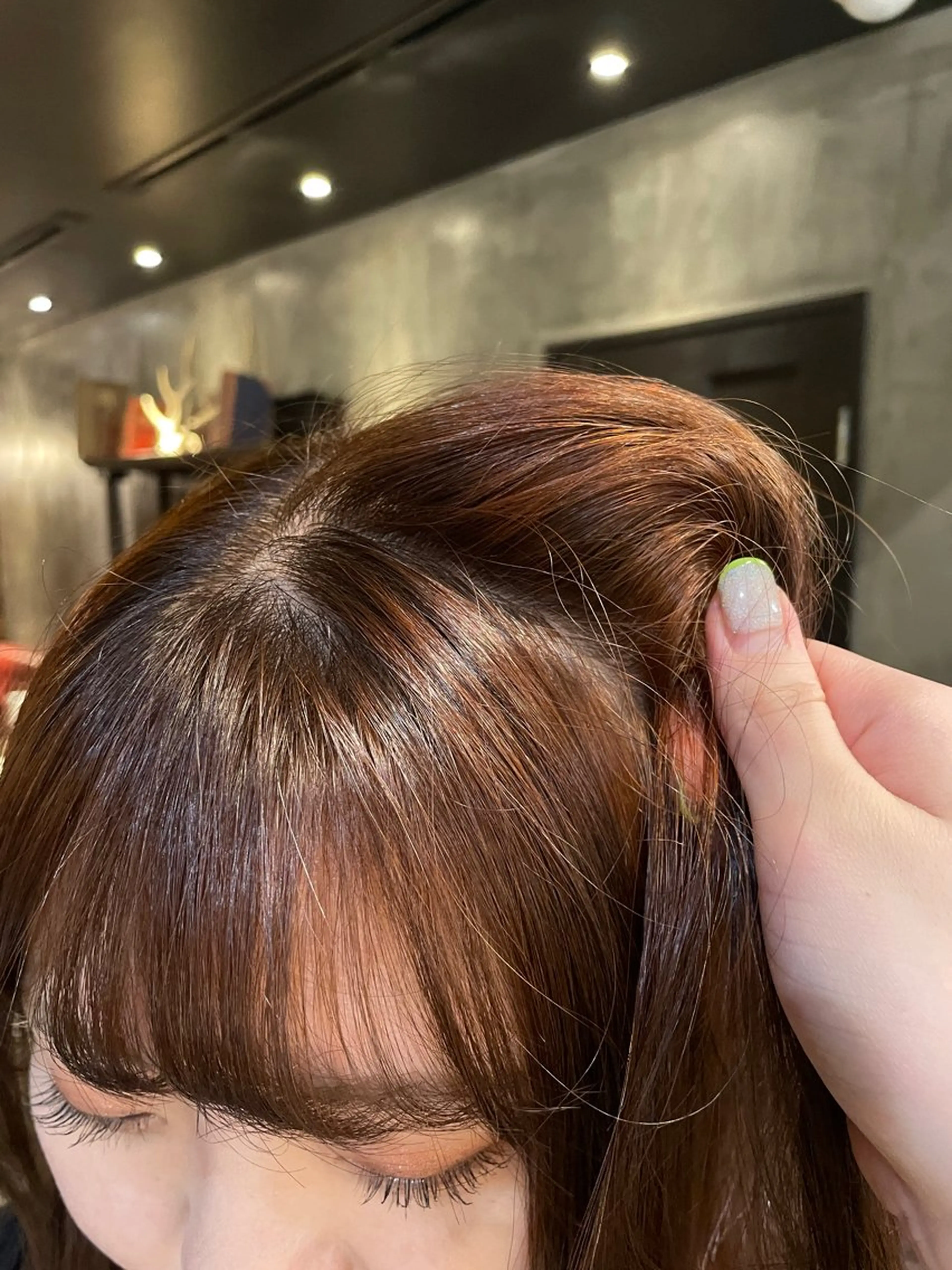 カラー ブラウンカラー オレンジ オレンジブラウン ルカ/ レイヤーカット🍓のヘアスタイル