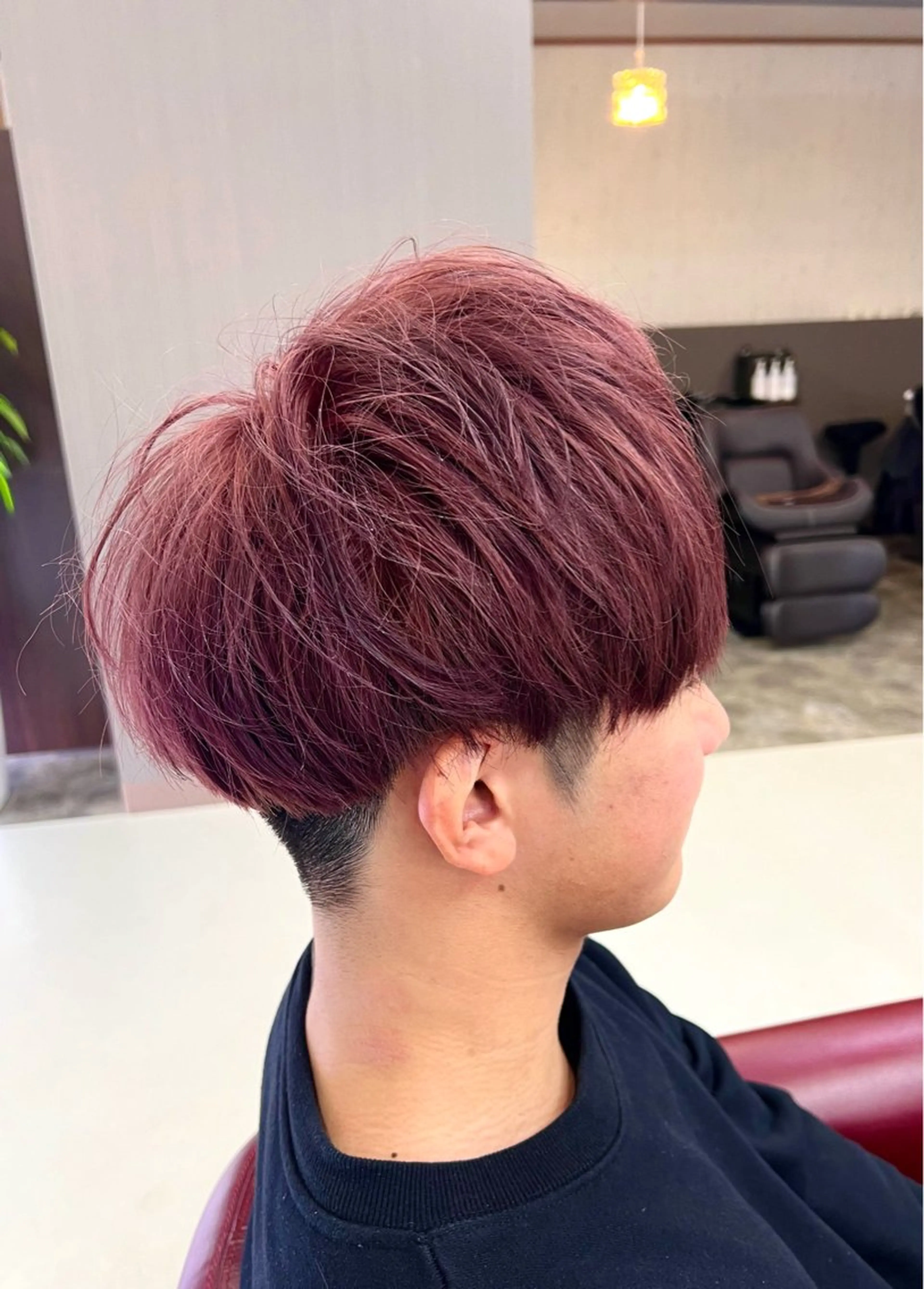 ショート カラー メンズ レッドカラー KEN 🌟のヘアスタイル
