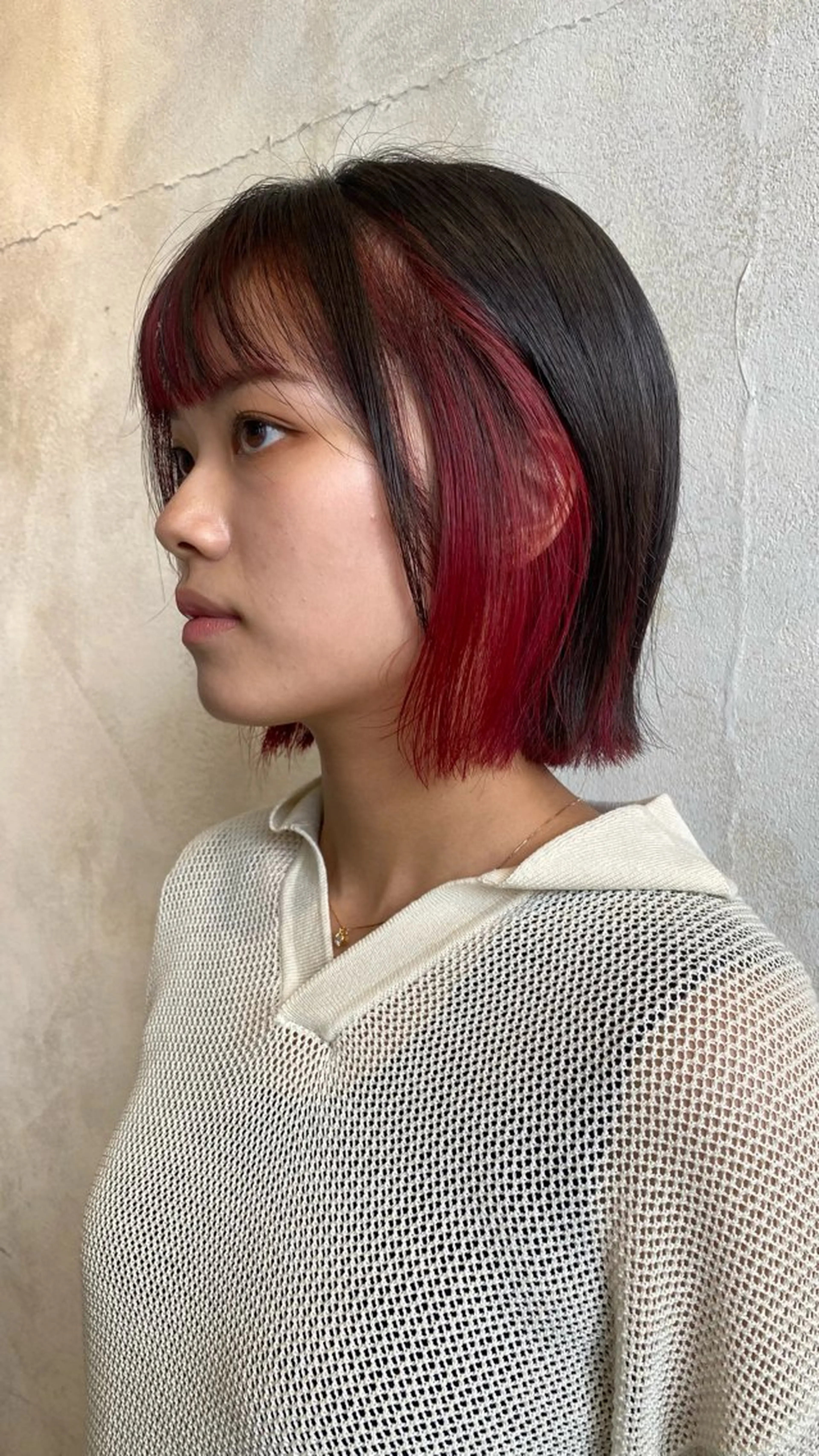 ミディアム カラー インナーカラー ヘアカラー トリートメント 磯谷 朋のヘアスタイル
