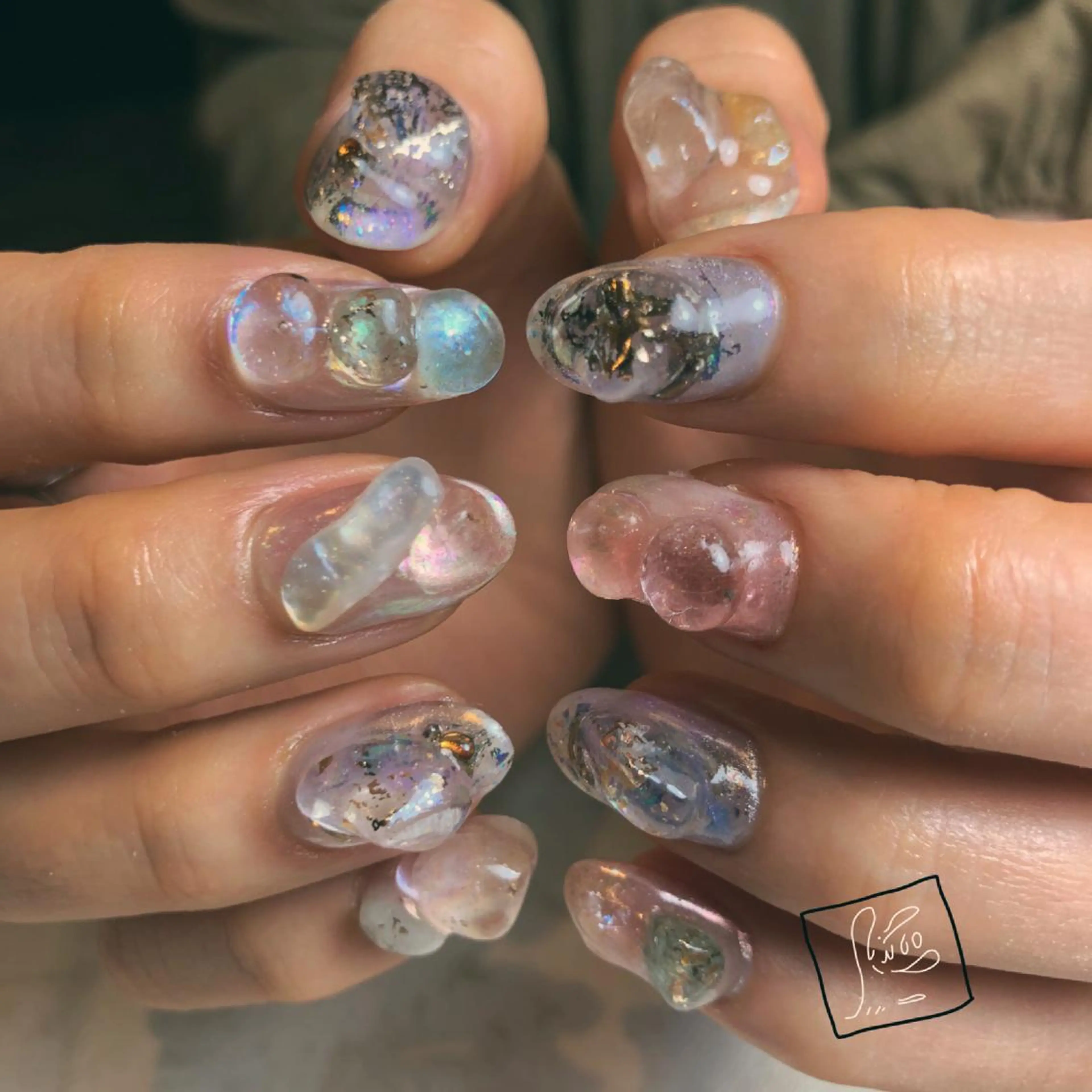 ネイル アートネイル クリアネイル ニュアンスネイル ワンカラーネイル ハンドネイル hamaguchi licoのネイルデザイン