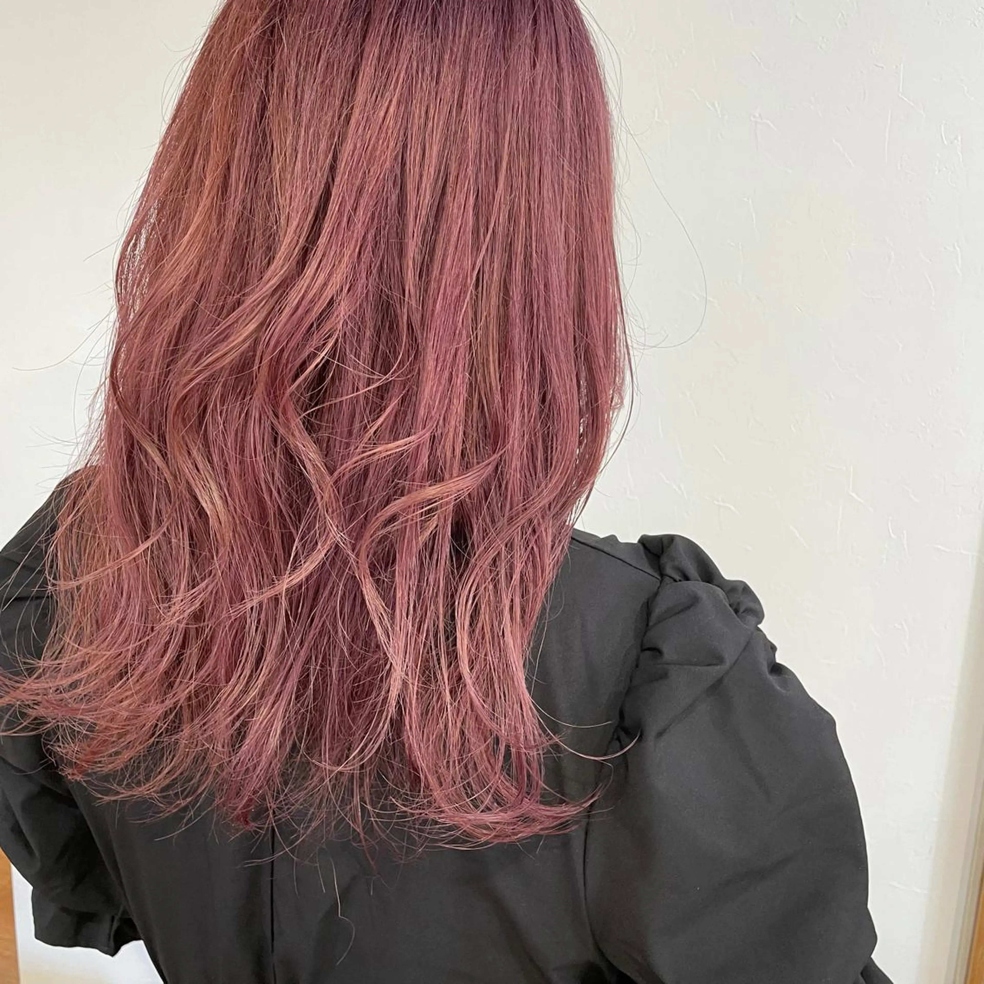 セミロング カラー ヘアアレンジ ピンクカラー なつき/艶ピンク/ girly hairのヘアスタイル