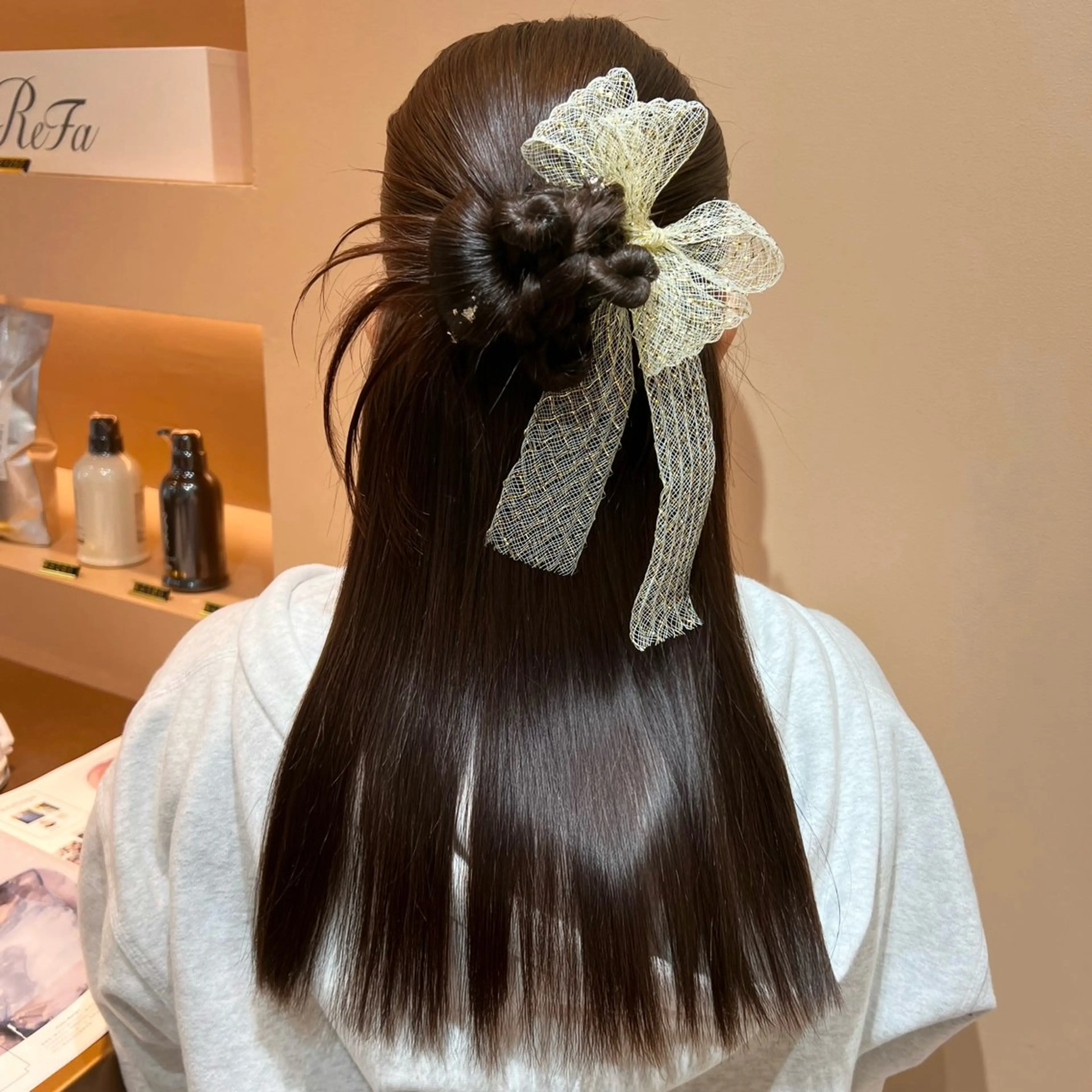 ロング ヘアアレンジ ハーフアップ ヘアセット ✨カチモリ✨レイヤー 韓国ヘア🇰🇷ゆいのヘアスタイル