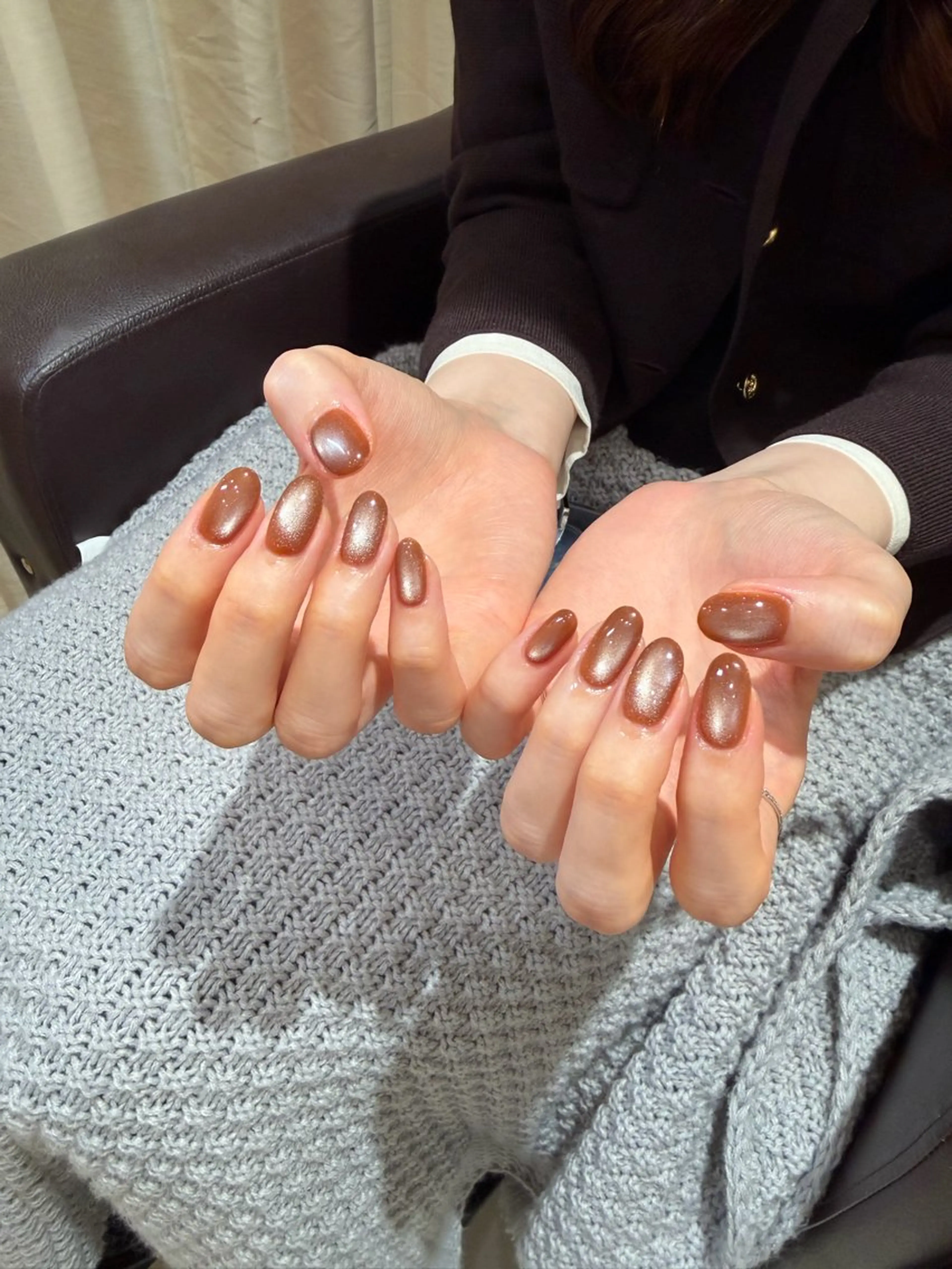 ネイル ブラウン 氷ネイル・うるうるネイル NailAVANCE Ichikaのネイルデザイン