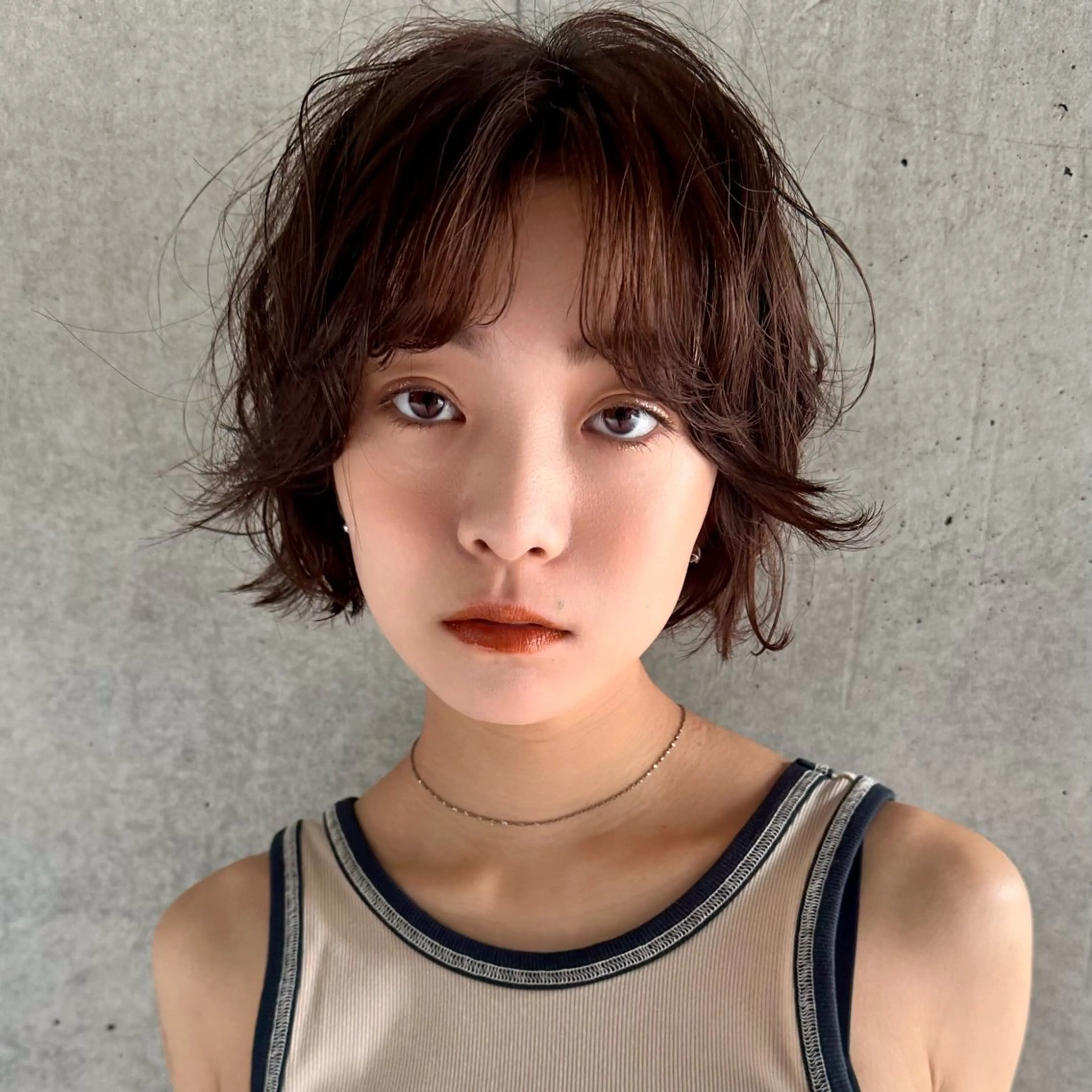 ショート パーマ ボブ ニュアンスパーマ カット パーマ トリートメント ヘッドスパ ヘアセット ボブ/レイヤー/パー マ/カラー/坂本小夏のヘアスタイル