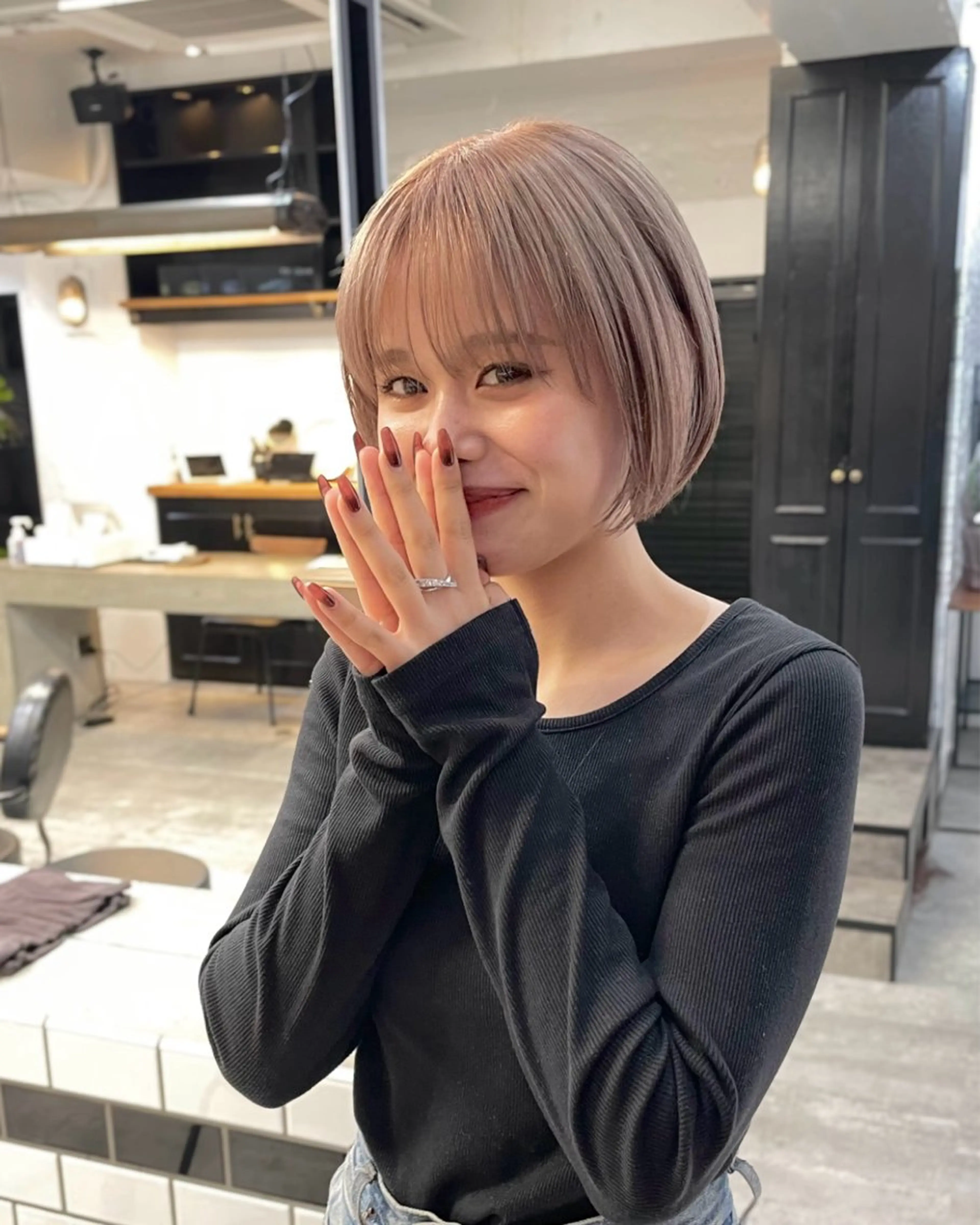 ミディアム ヘアカラー トリートメント FERiCIA.所属・ボブ／アンニュイ 🌷しだひめな🌷のヘアスタイル