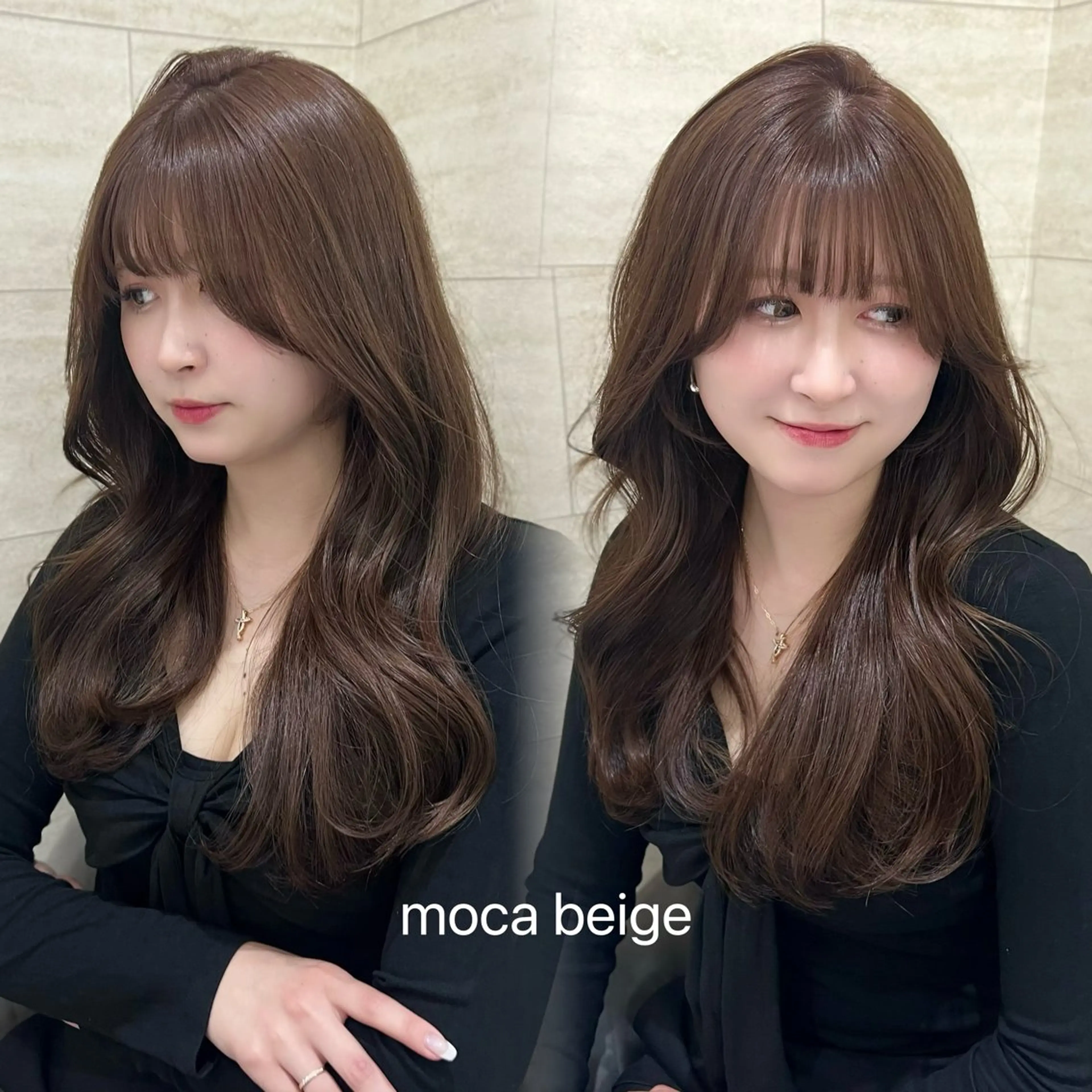 ロング カット ヘアカラー トリートメント 🎀zina/韓国 🎀amiのヘアスタイル