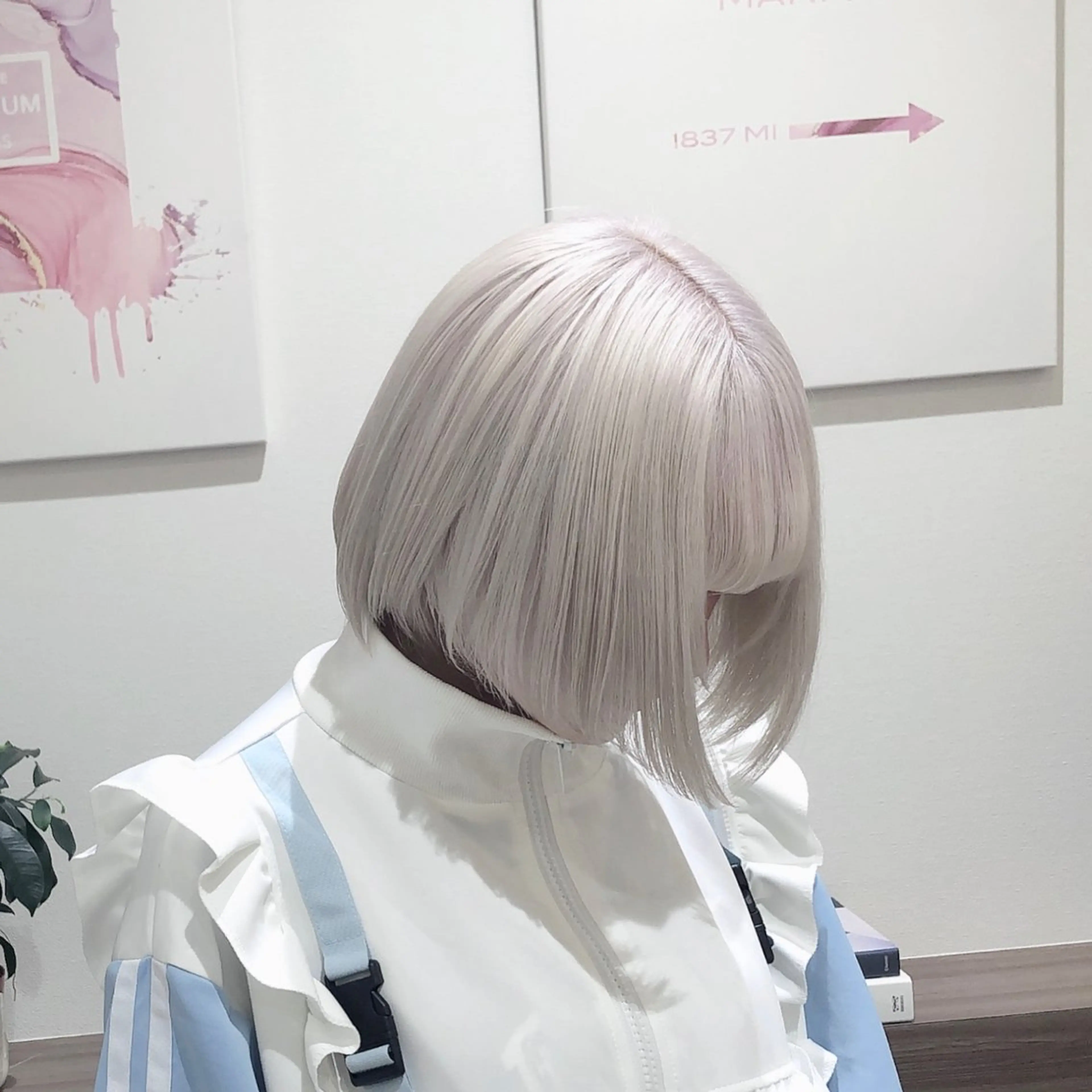 ショート ヘアカラー トリートメント 前髪クロスパーマ /美髪矯正/和田優海のヘアスタイル