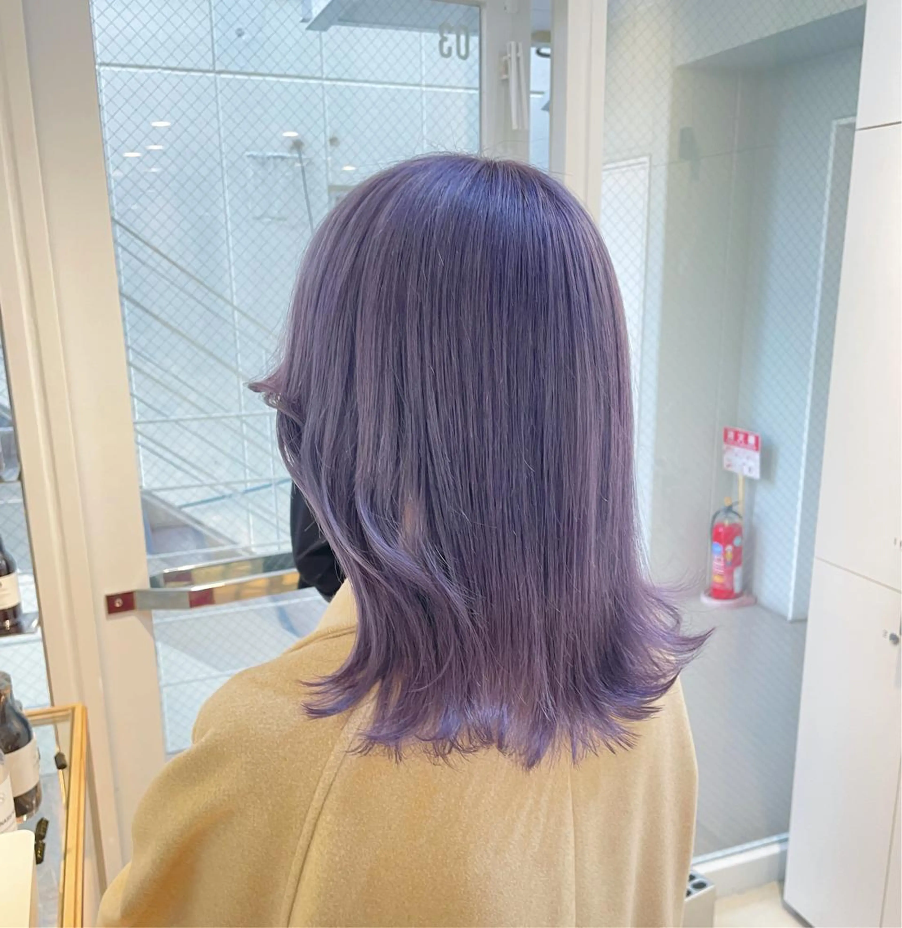 セミロング カラー ヘアアレンジ ラベンダーカラー シルバー カット トリートメント ヘッドスパ ヘアセット 艶髪✨寒色カラー✨ 翁長孝輔のヘアスタイル