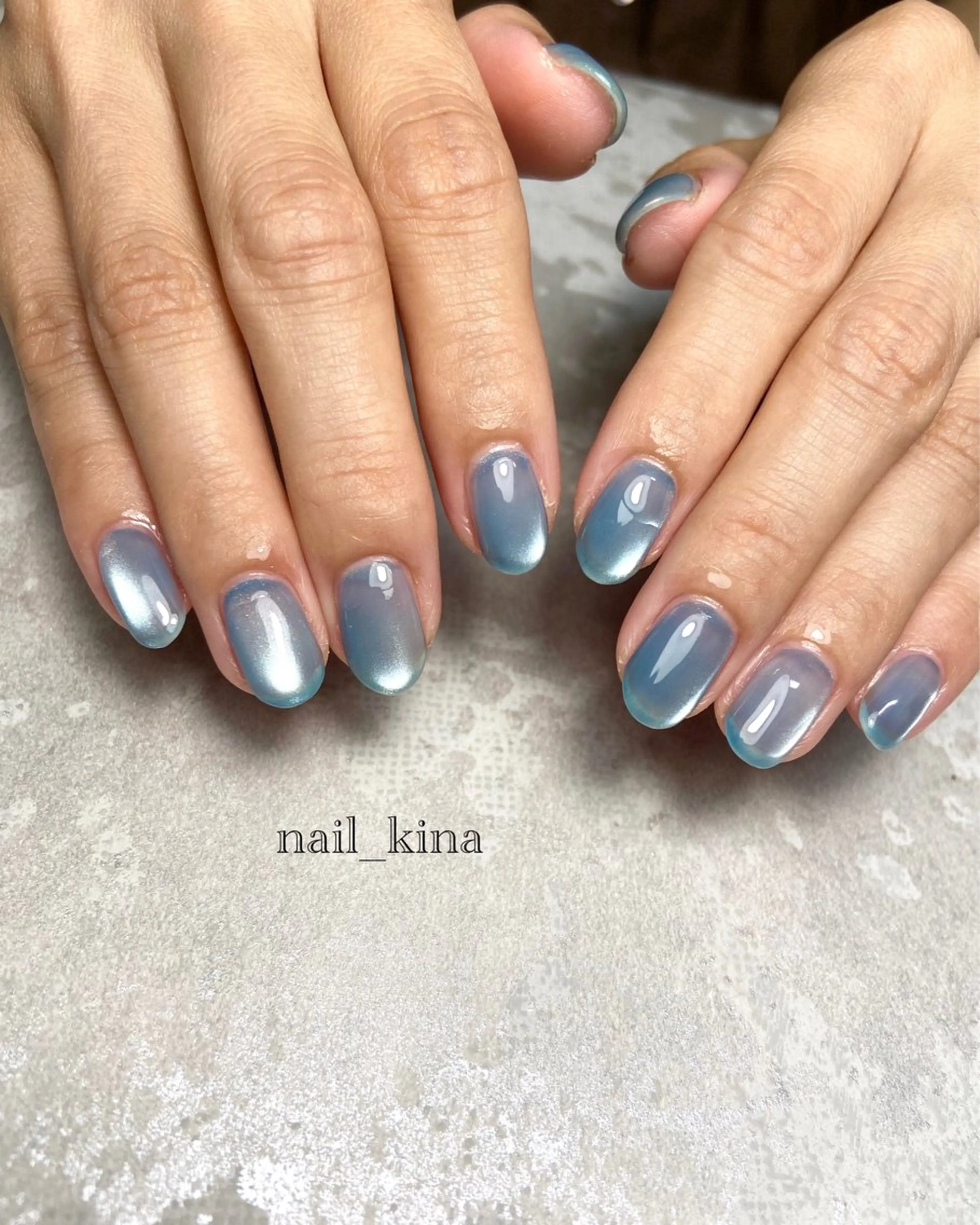 ネイル マグネットネイル マグネットワンカラー ワンカラーネイル ハンドネイル nail_ kinaのネイルデザイン
