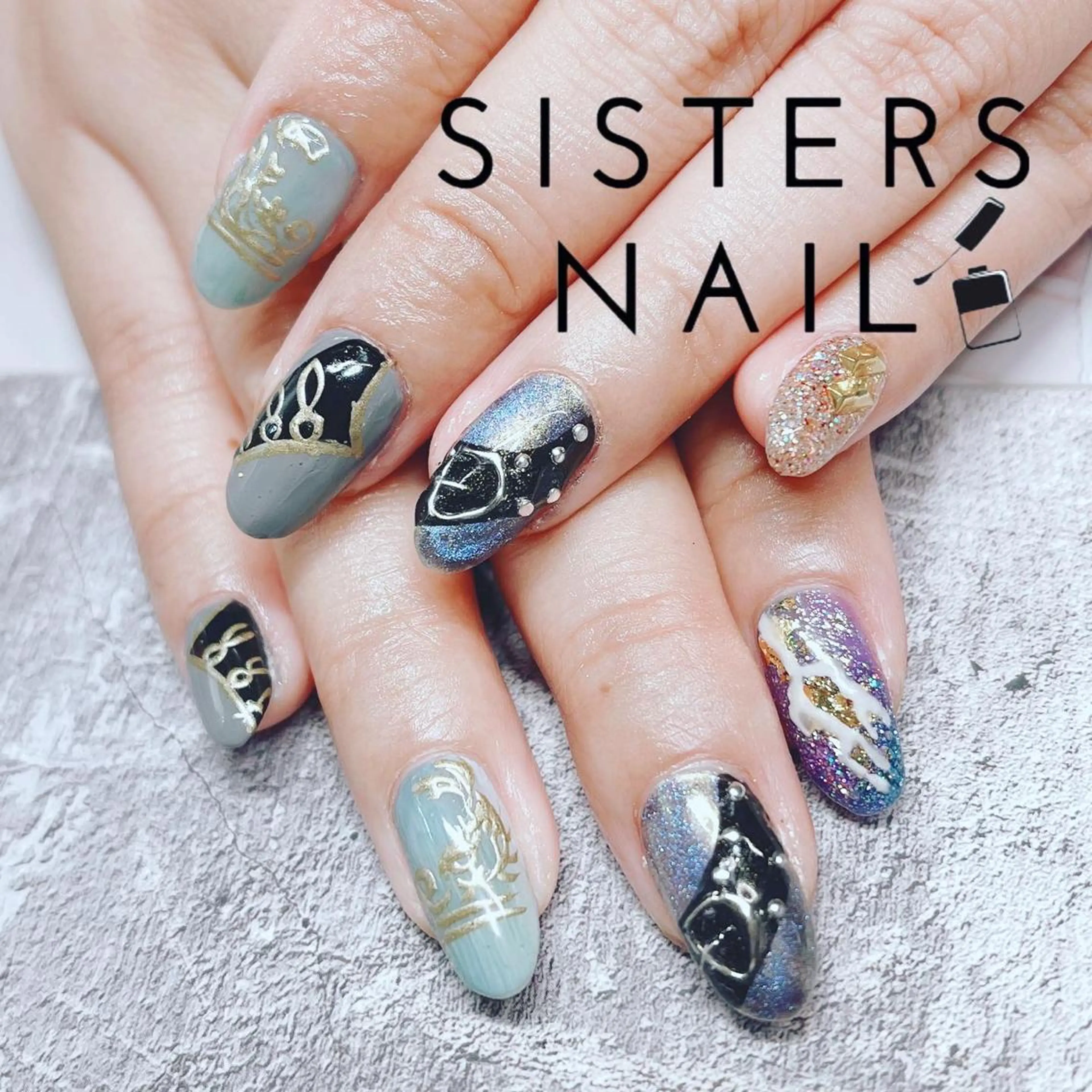 ネイル アートネイル フラッシュネイル ラメ(グリッター) 冬ネイル sisters nail.fのネイルデザイン