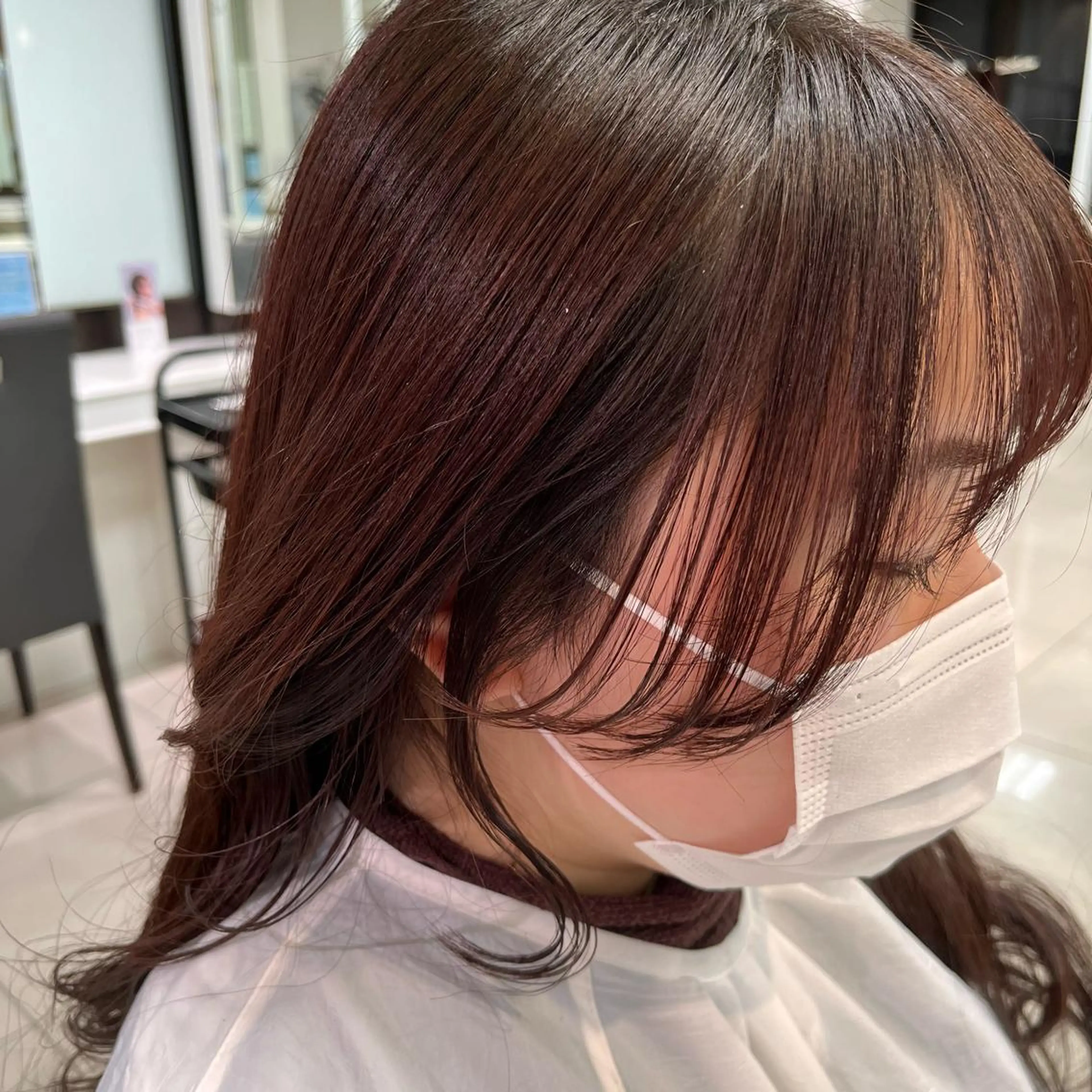 セミロング おくれ毛 小顔カット メンズ縮毛矯正🦊ハ イトーン　RYOKAのヘアスタイル