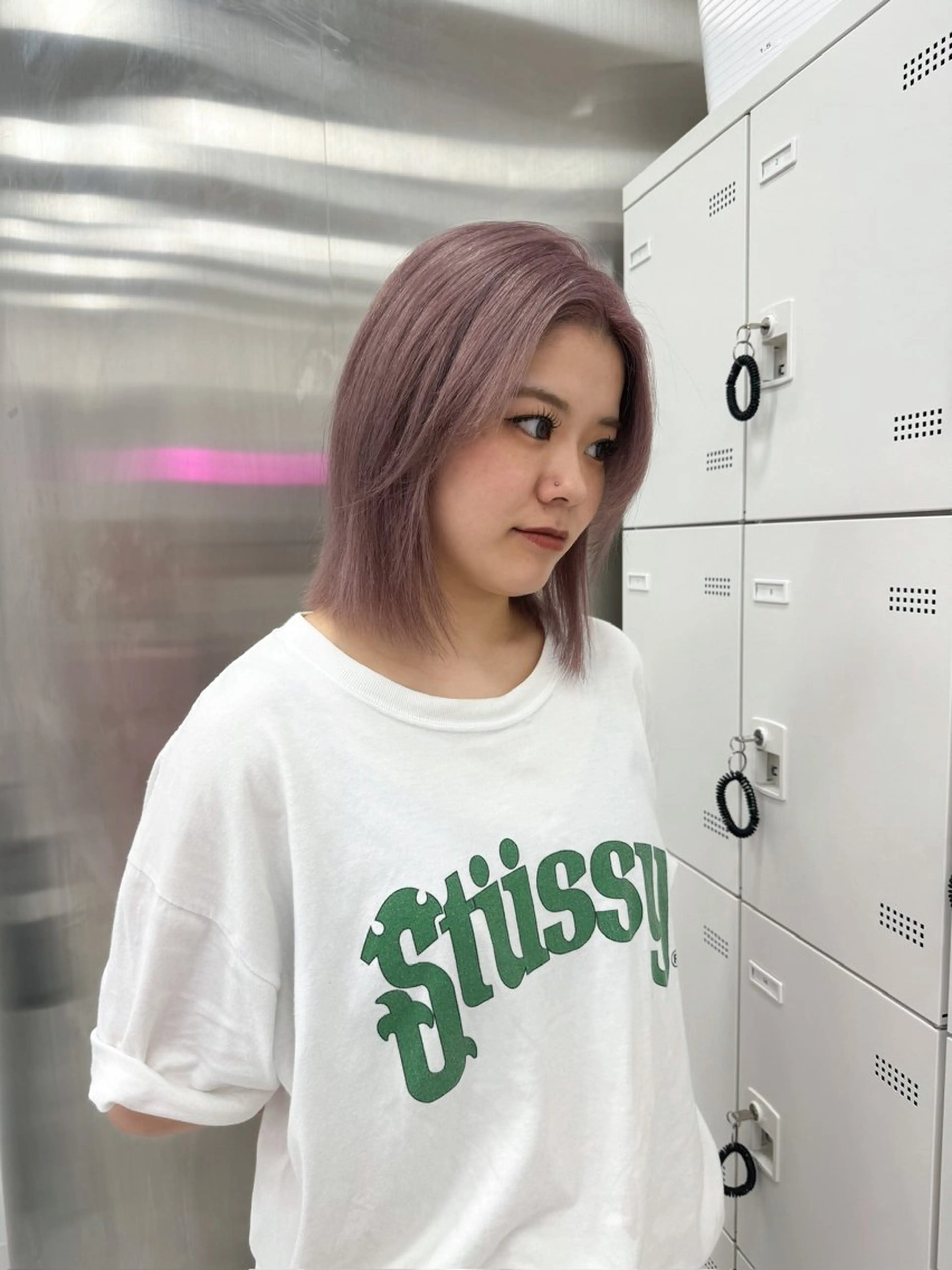 ミディアム カラー ヘアカラー トリートメント ヘッドスパ ヘアセット 韓国レイヤー ハッシュカットのヘアスタイル