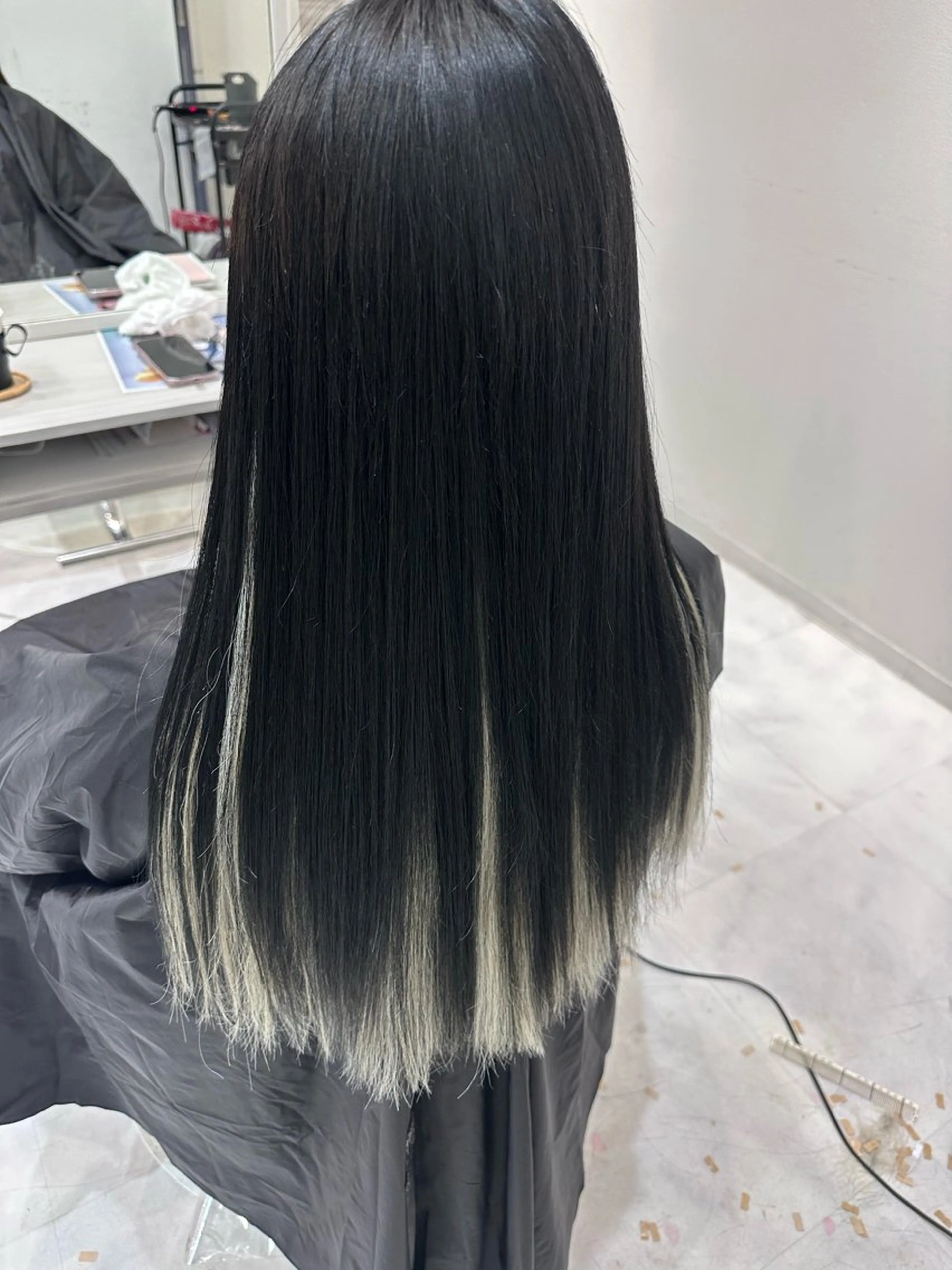ロング カラー 黒髪 エクステ エクステ 💘韓国カラー💘 クルミのヘアスタイル