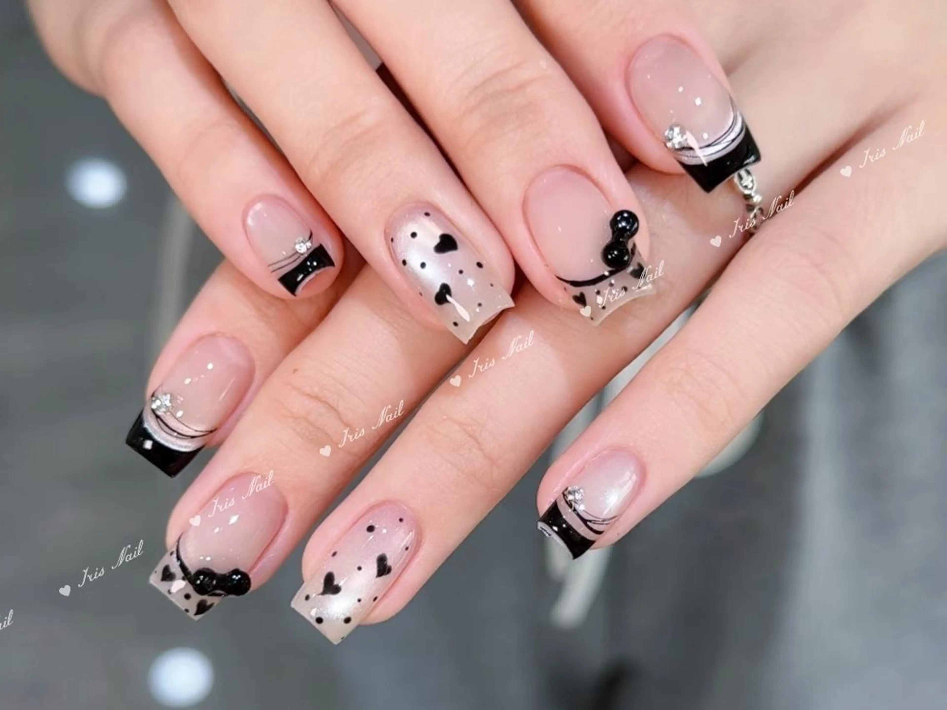 ネイル フレンチネイル リボン ハンドネイル ハンドケア IRIS NAIL大塚のネイルデザイン