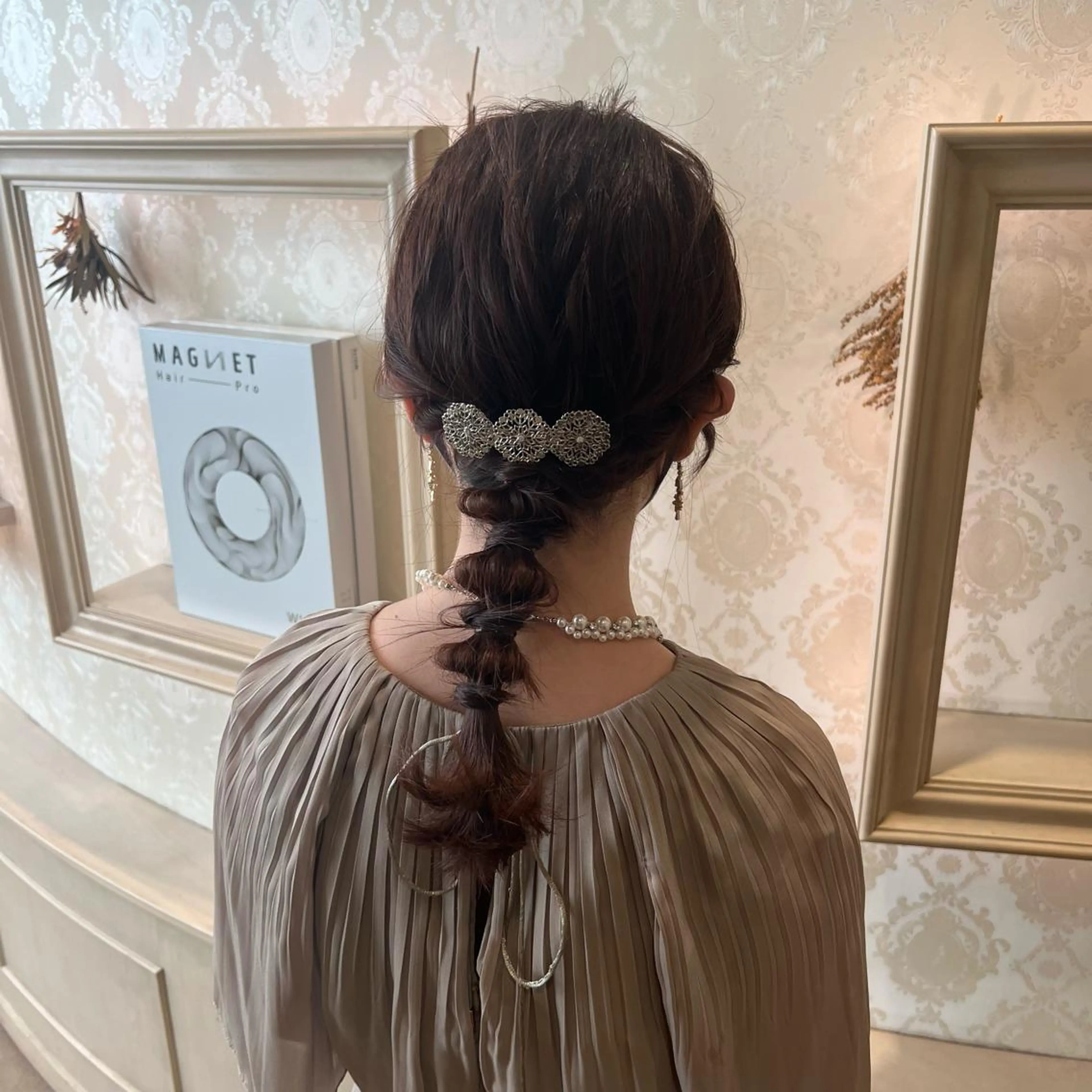セミロング ヘアアレンジ 玉ねぎヘアー ヘアセット SALOWIN川崎WEST店所属・🌷川崎/アレンジ/ 暖色ボブ/コトネ🌷のヘアスタイル