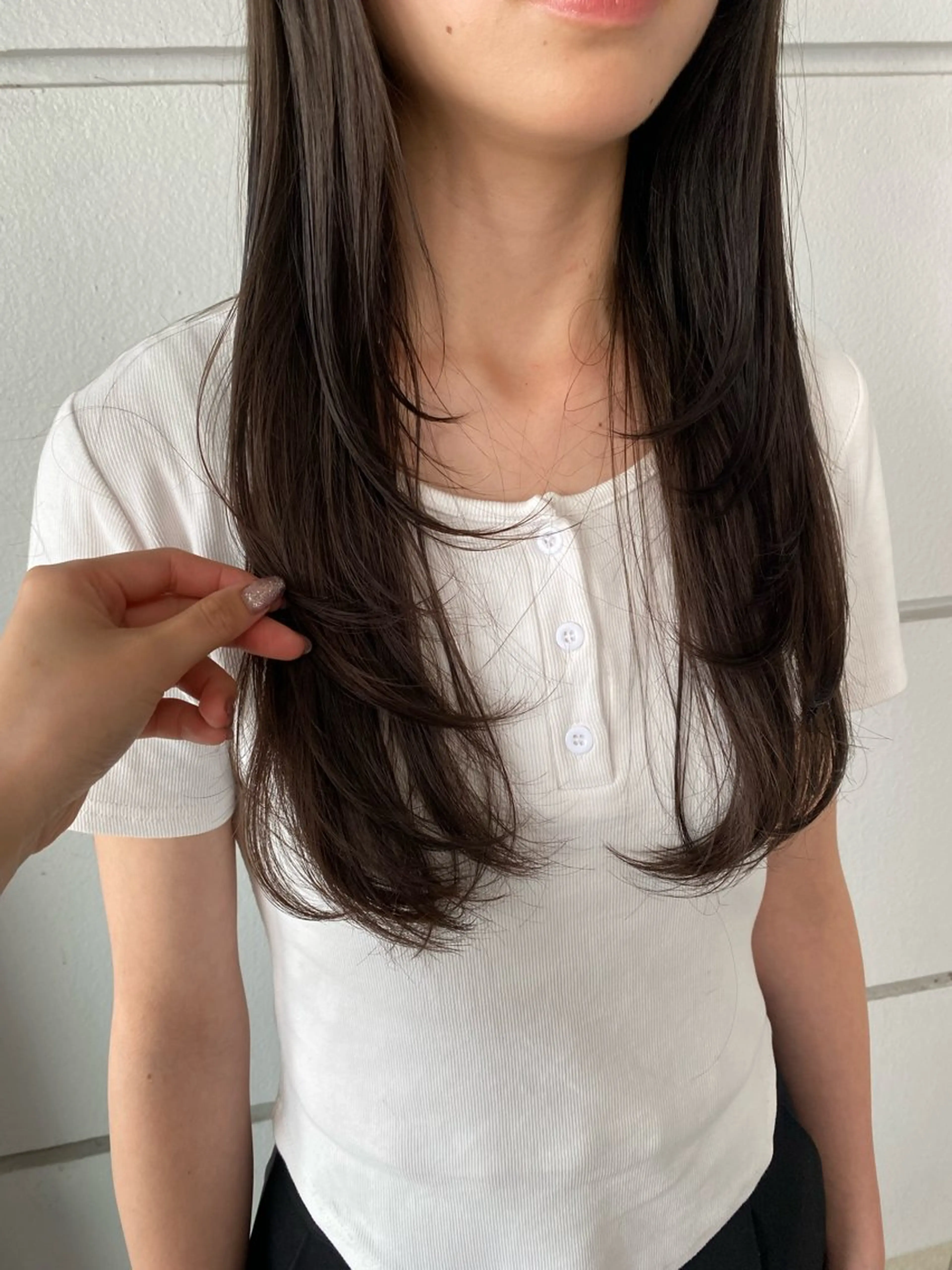 ロング カラー ショコラグレージュ グレージュ レイヤーカット カット ヘアカラー トリートメント 髪質改善特化🥣🫧 天神美容室のヘアスタイル