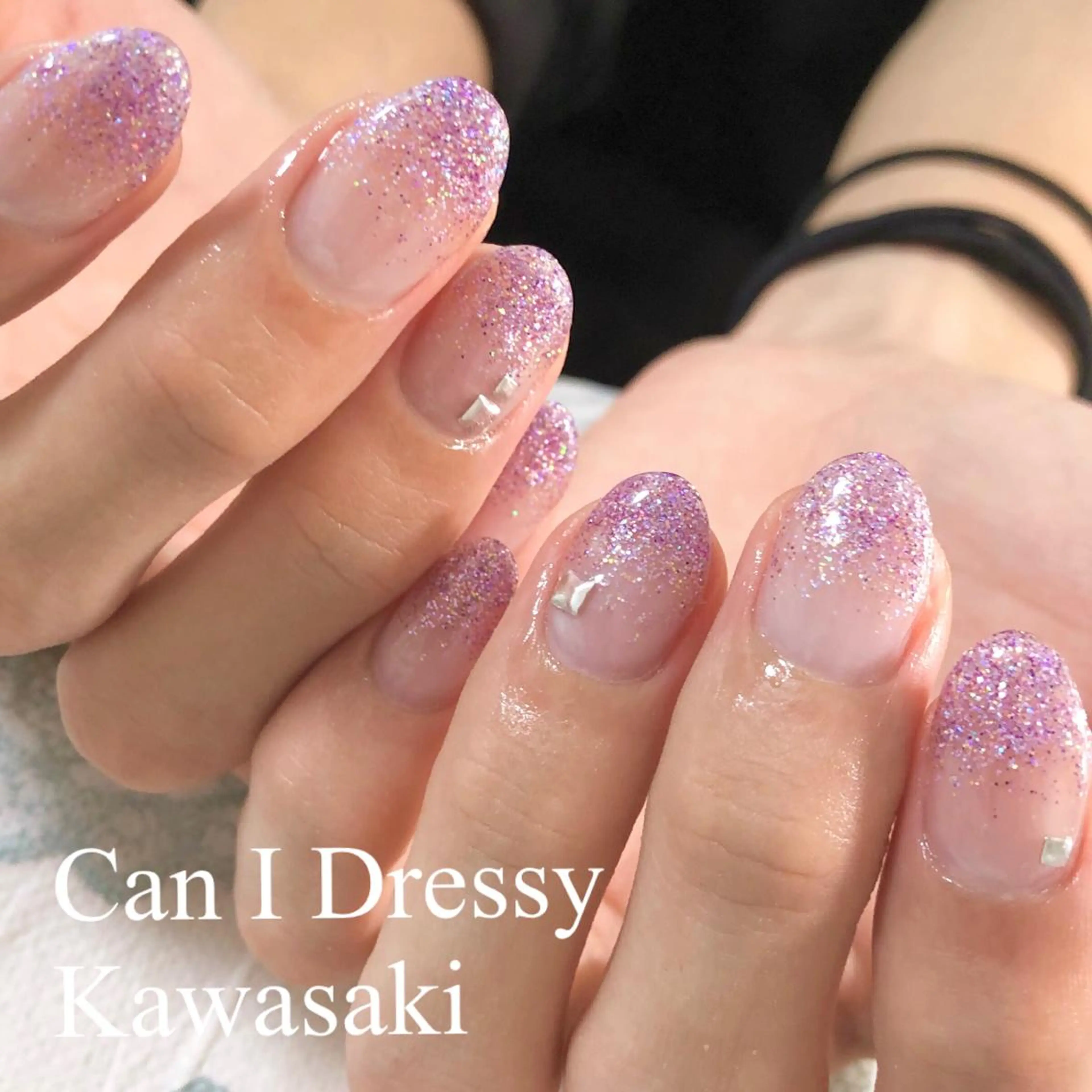 ネイル パープル ハンドネイル Can I 川崎店 三島 久美子のネイルデザイン