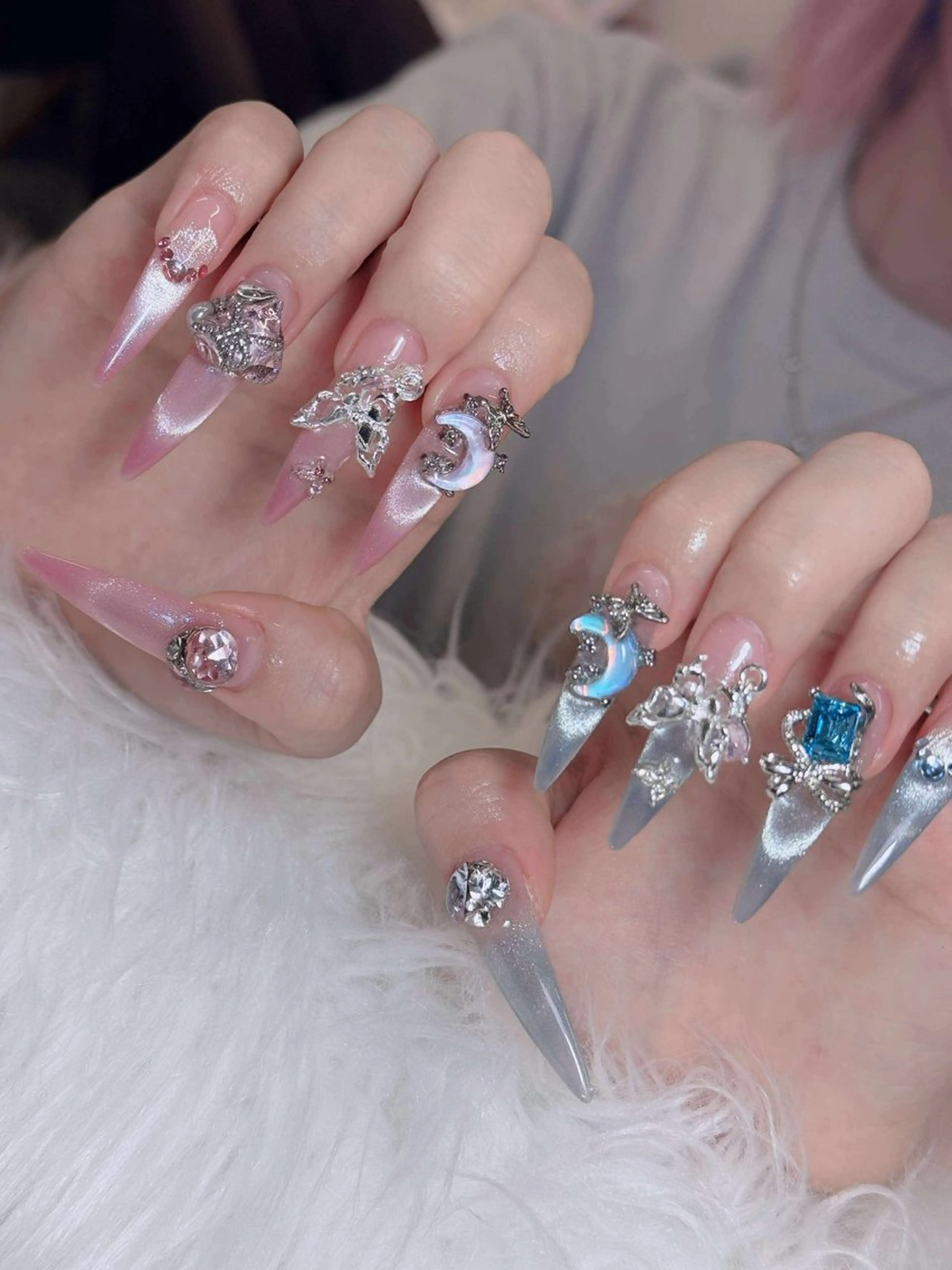 ネイル オーロラネイル チークネイル フットネイル フレンチネイル 韓国ネイル ハンドネイル Lumi Nailのネイルデザイン
