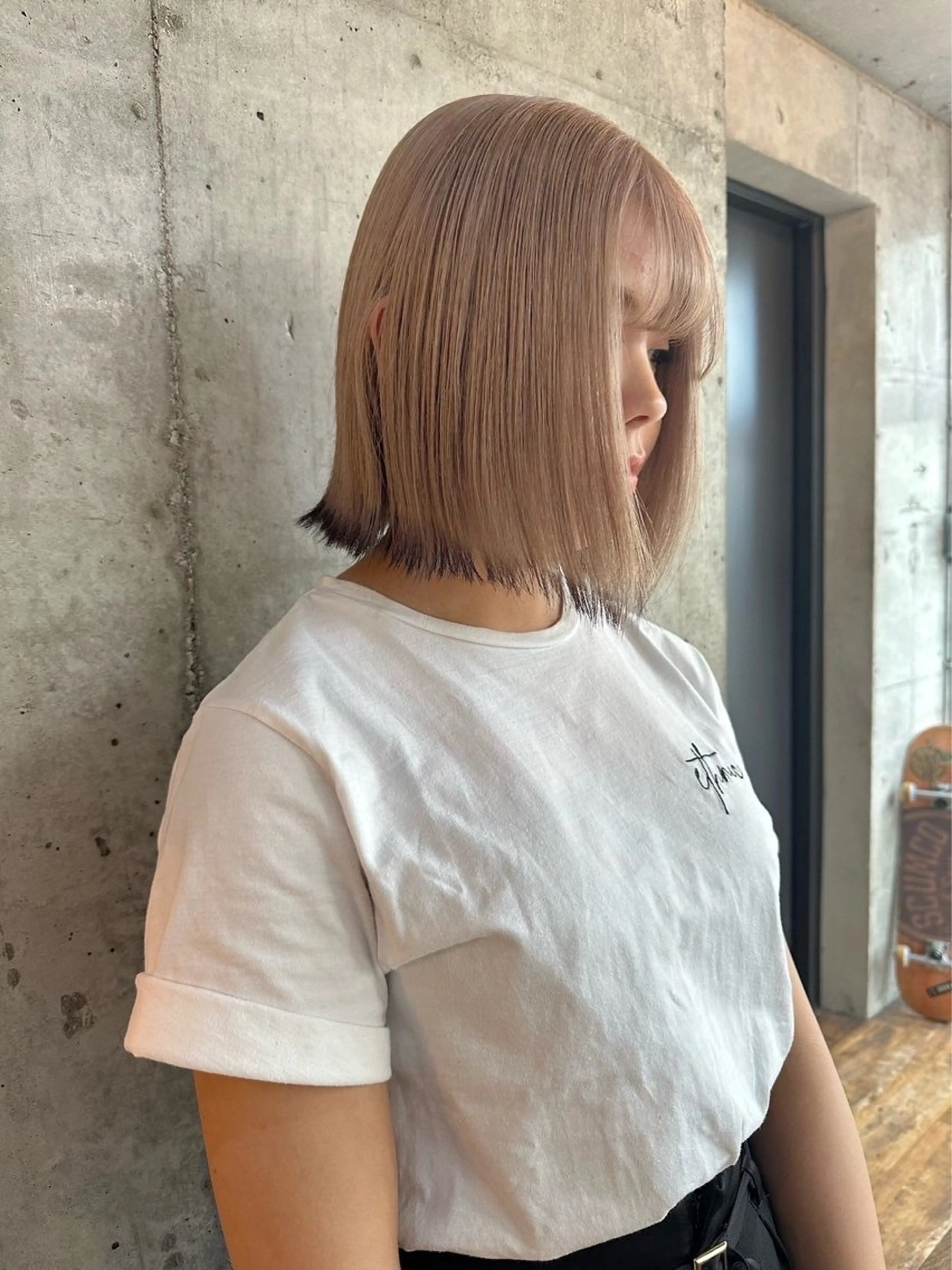 セミロング ヘアカラー ♥️ボブ/ベージュ /オリーブ/mahoのヘアスタイル