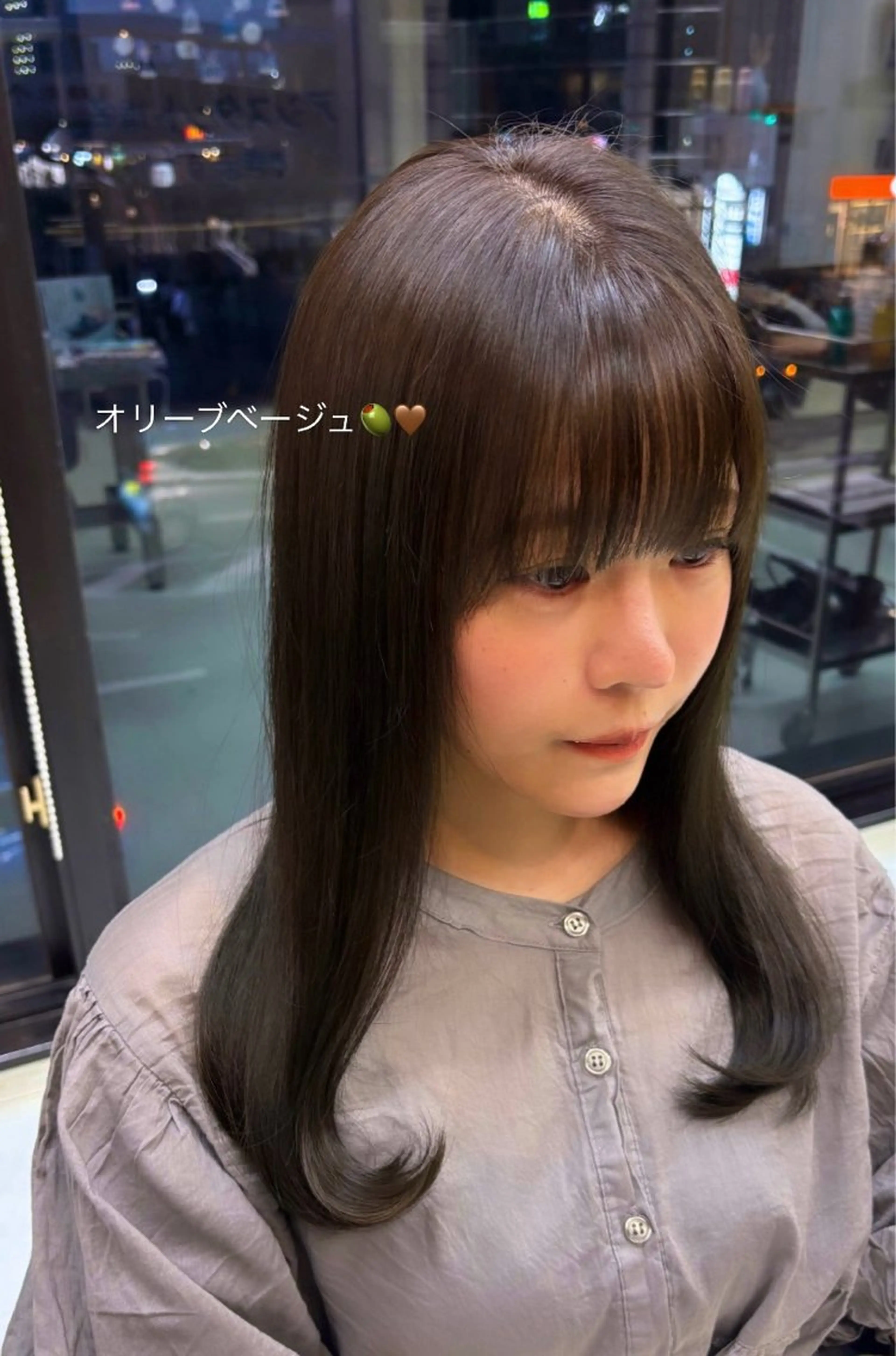 セミロング ヘアカラー WiLL 西宮　梶岡 日菜/艶感カラーのヘアスタイル