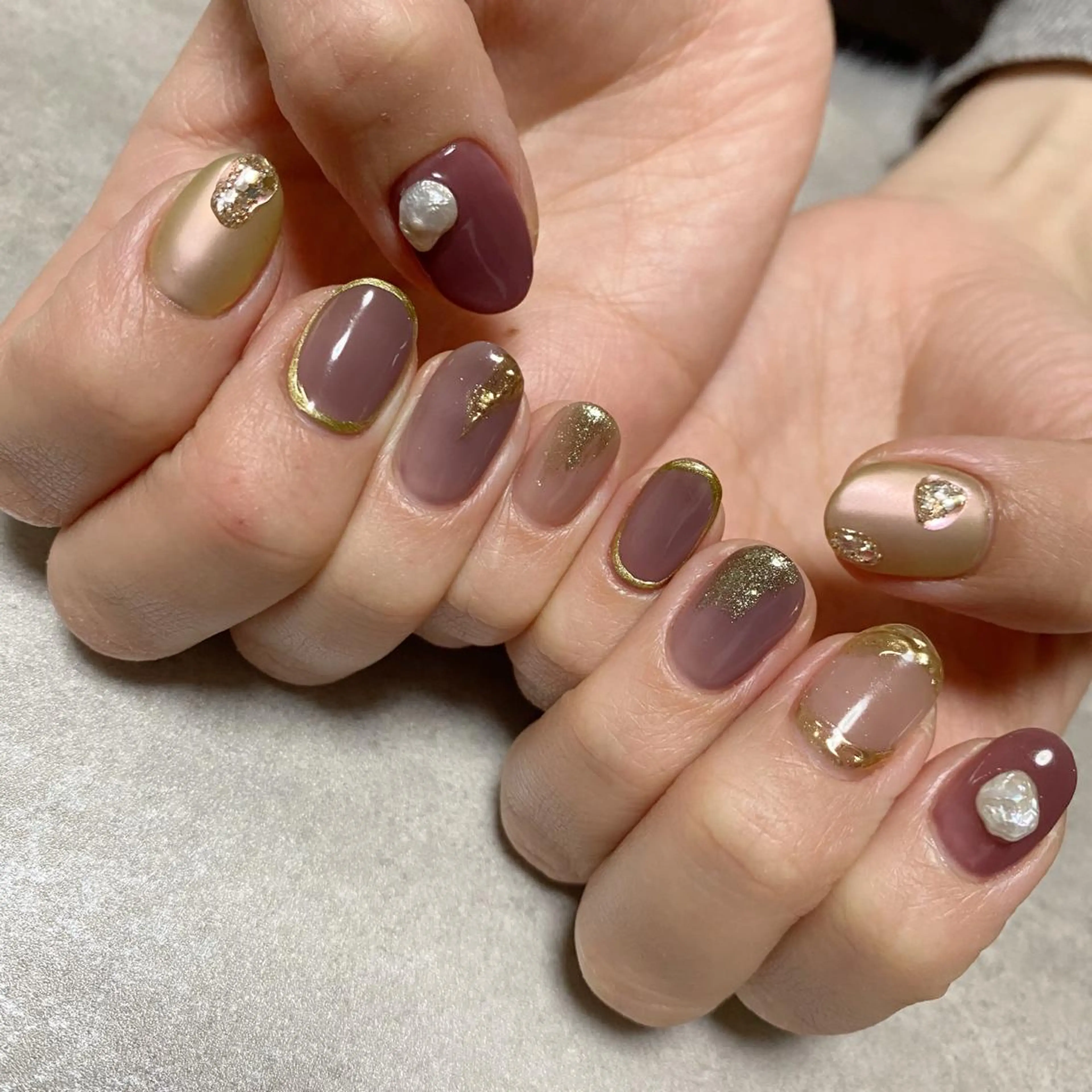 ネイル ニュアンスネイル パープル 春ネイル ハンドネイル ND  NAIL Ayakaのネイルデザイン