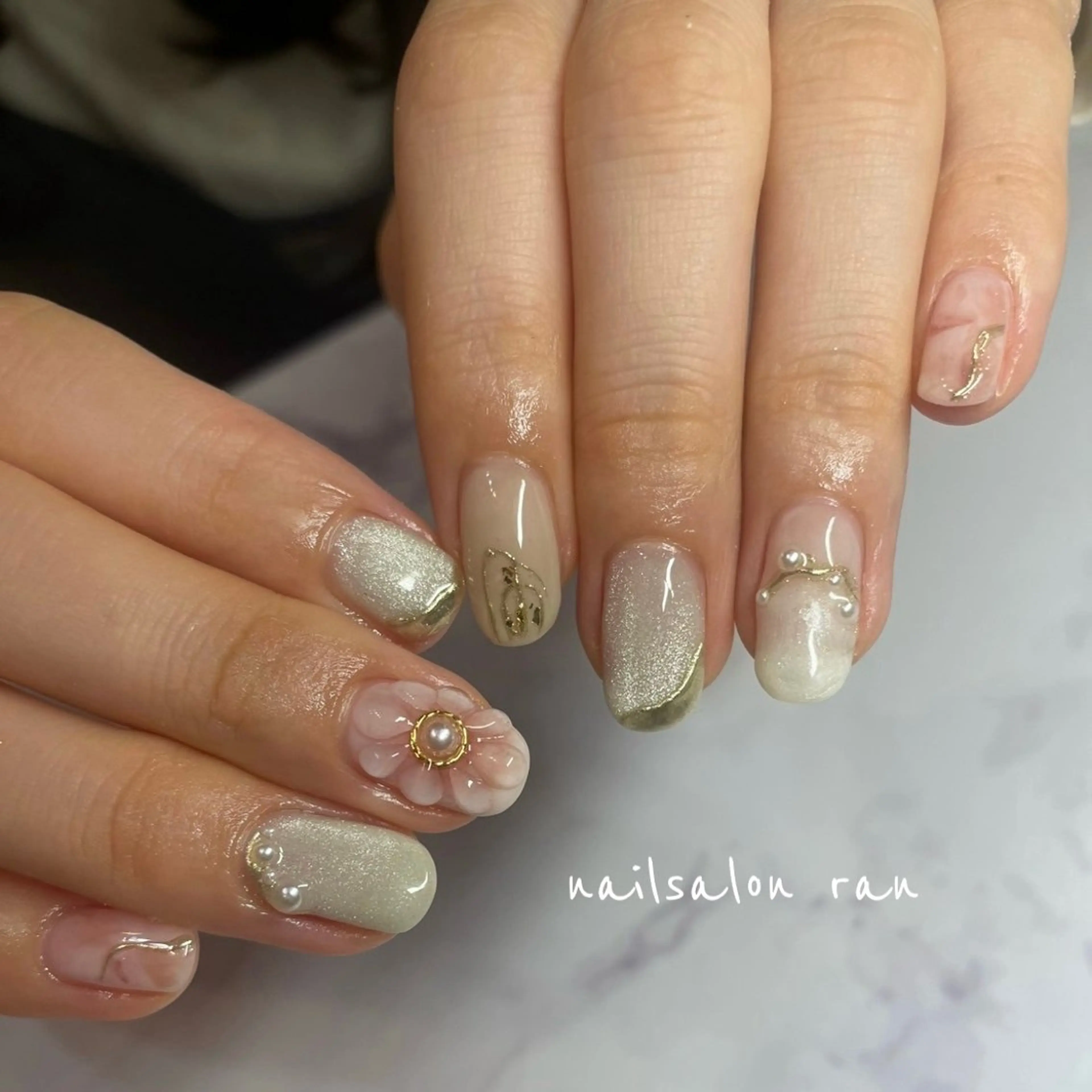 ネイル ぷっくりネイル ハンドネイル ハンドケア nailsalon ranのネイルデザイン