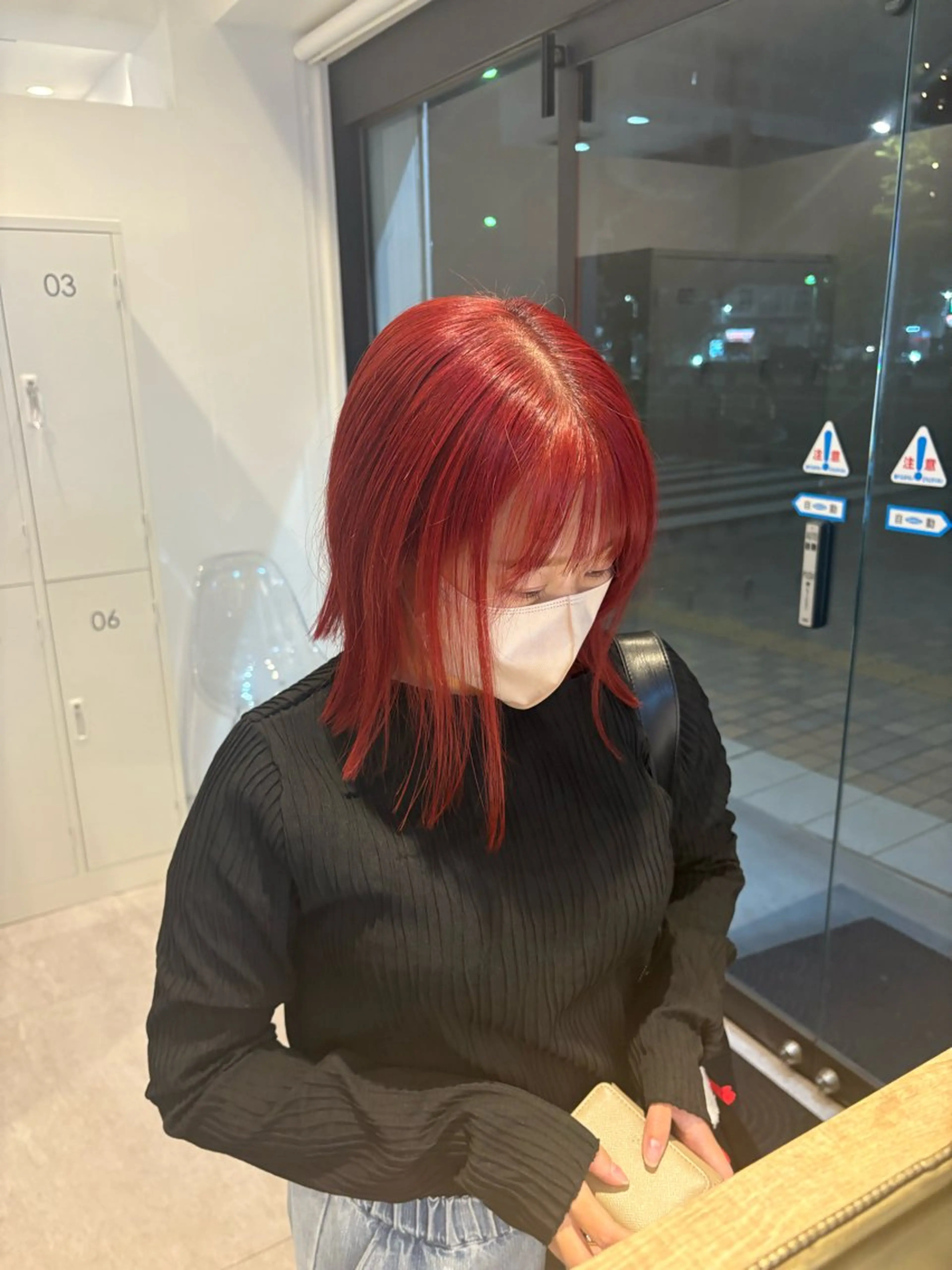 ミディアム カット ヘアカラー トリートメント rena /仙台/艶 カラー/レイヤーのヘアスタイル