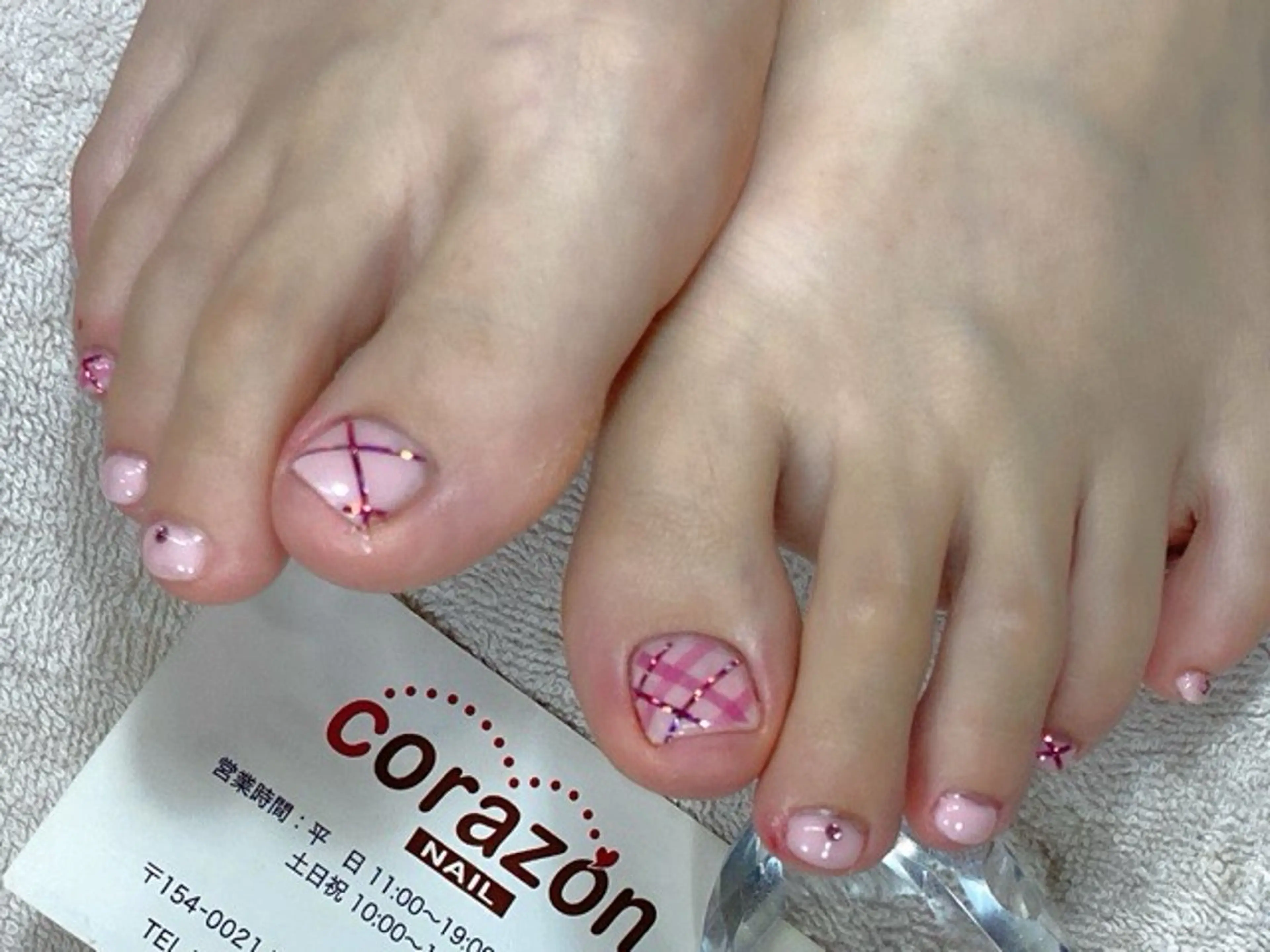 ネイル アートネイル フットネイル ピンク フットネイル corazon所属・ネイリスト aicoのネイルデザイン