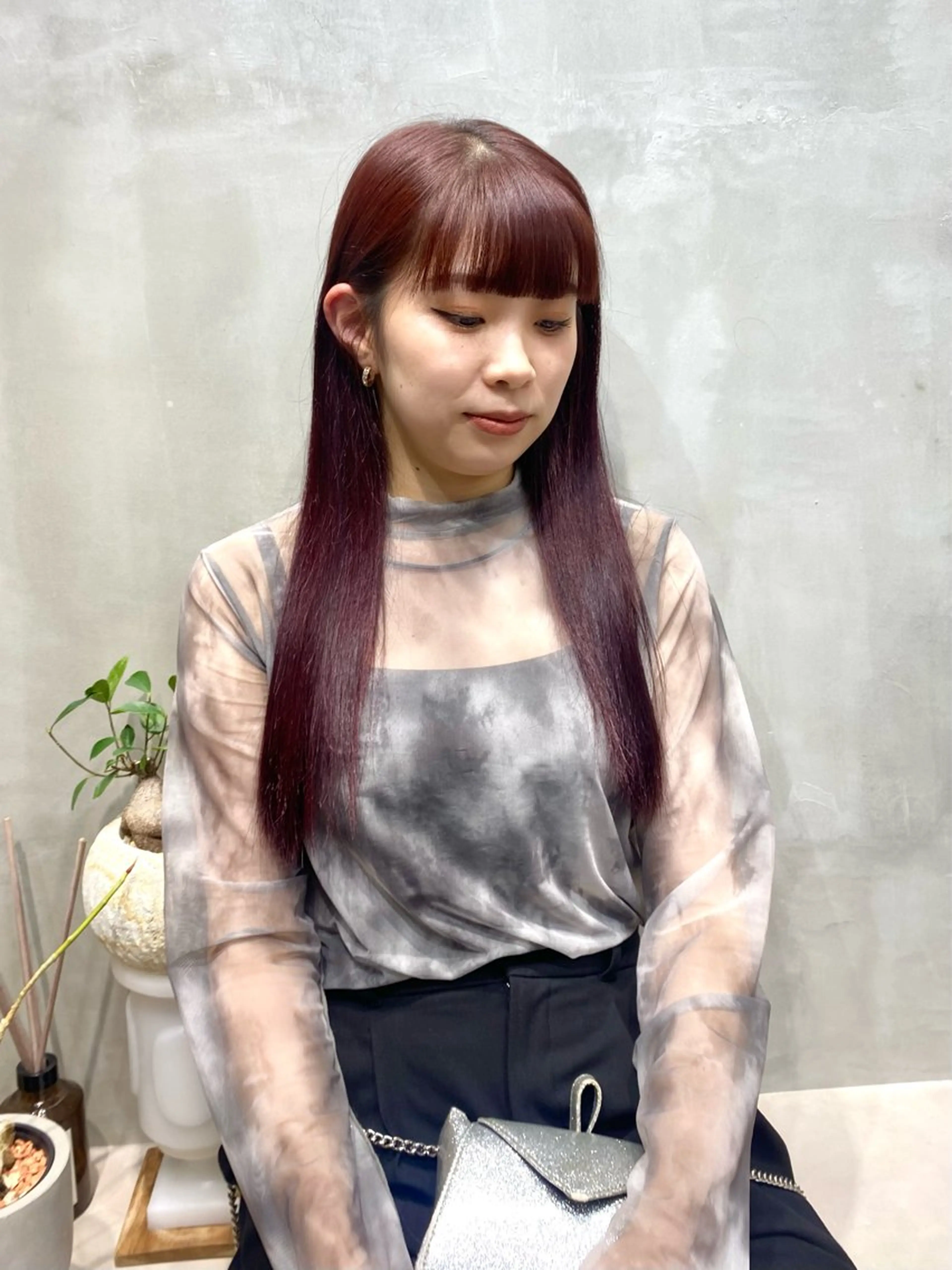 セミロング カラー ブリーチ ヘアカラー トリートメント 🍈yurina パーマ🍈のヘアスタイル