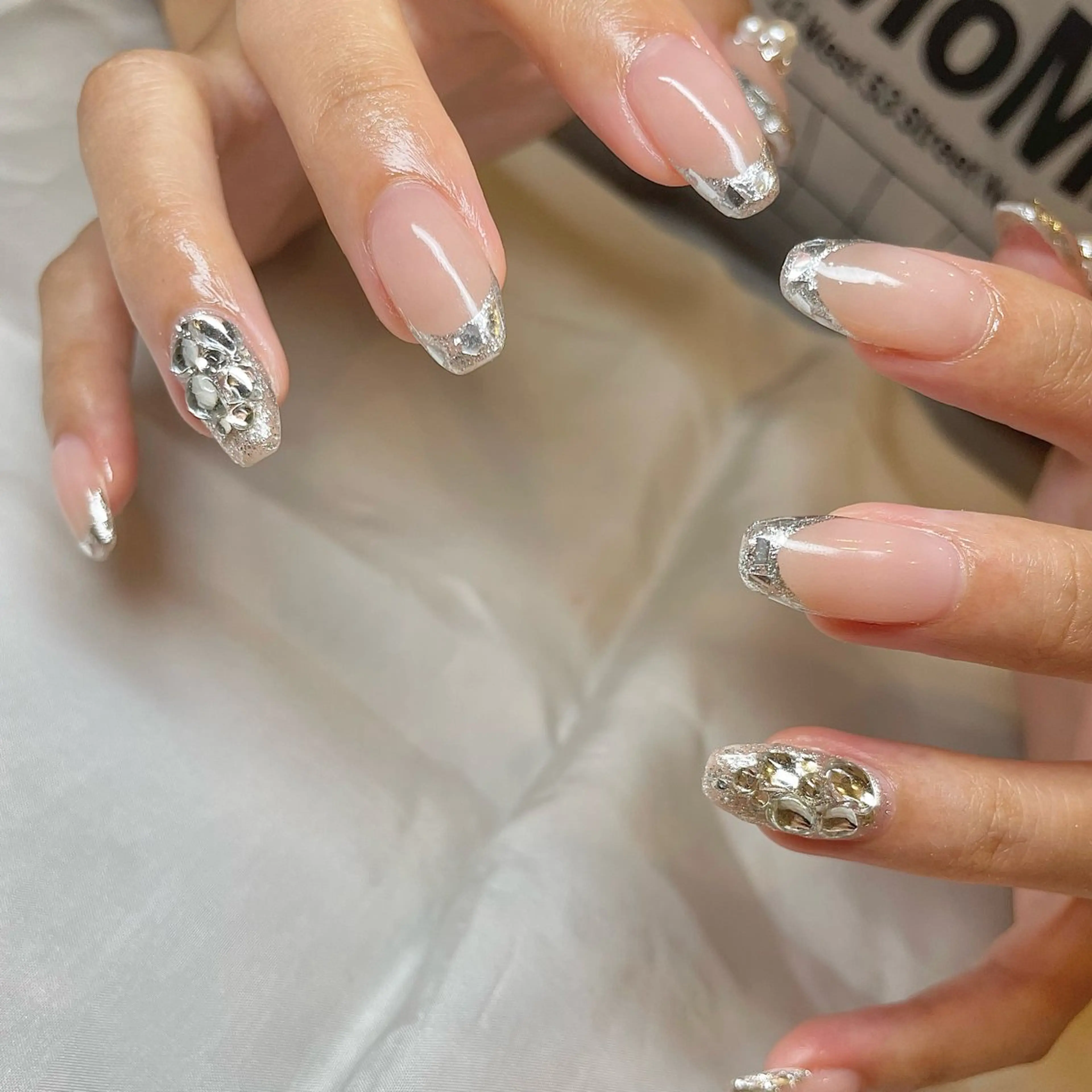 メンズ ネイル フレンチネイル ガラスフレンチ nail&eye Aoのマツエク・マツパデザイン