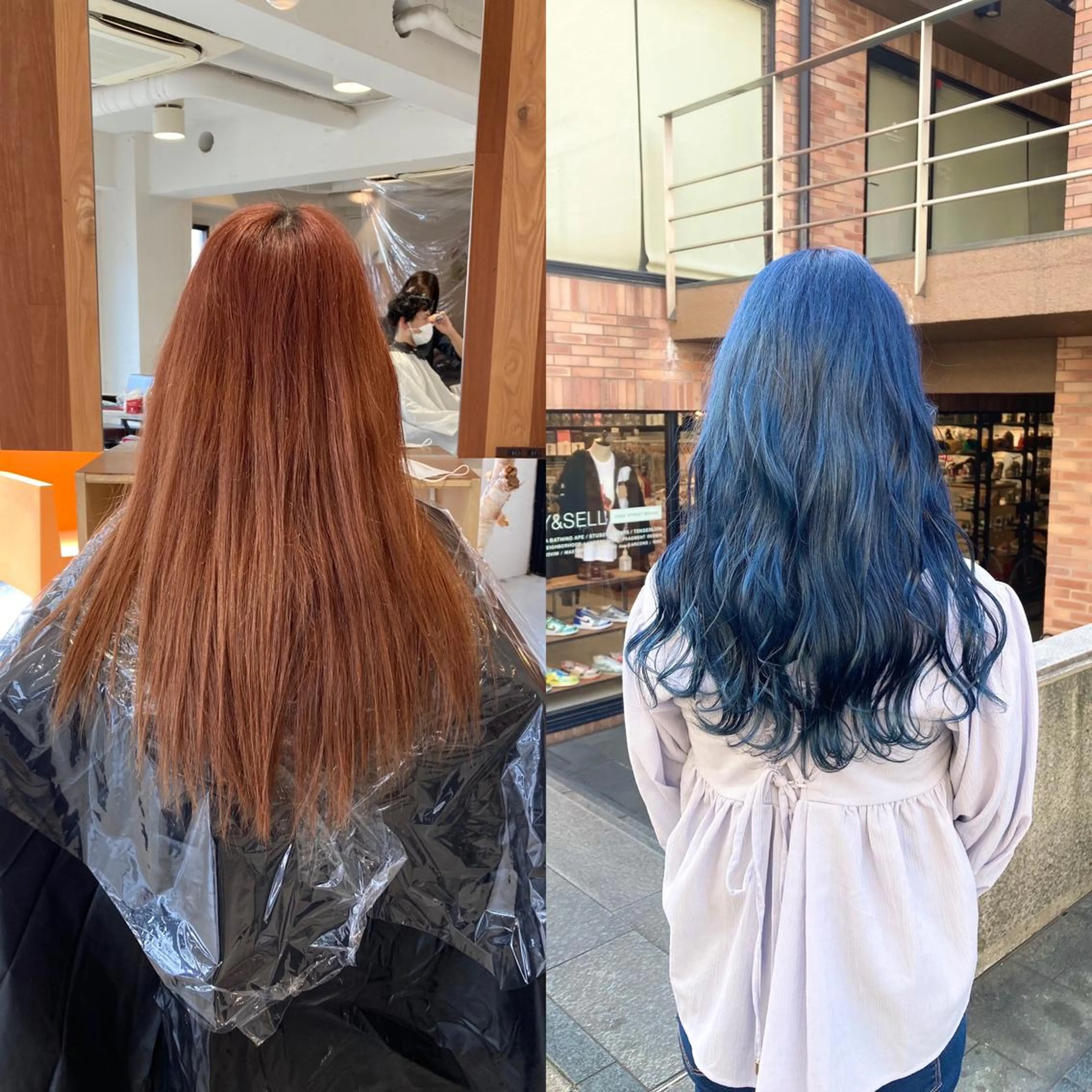 カラー ブリーチ ブルーカラー ネイビーカラー 💗モテ髪 ハイトーンあや💗のヘアスタイル