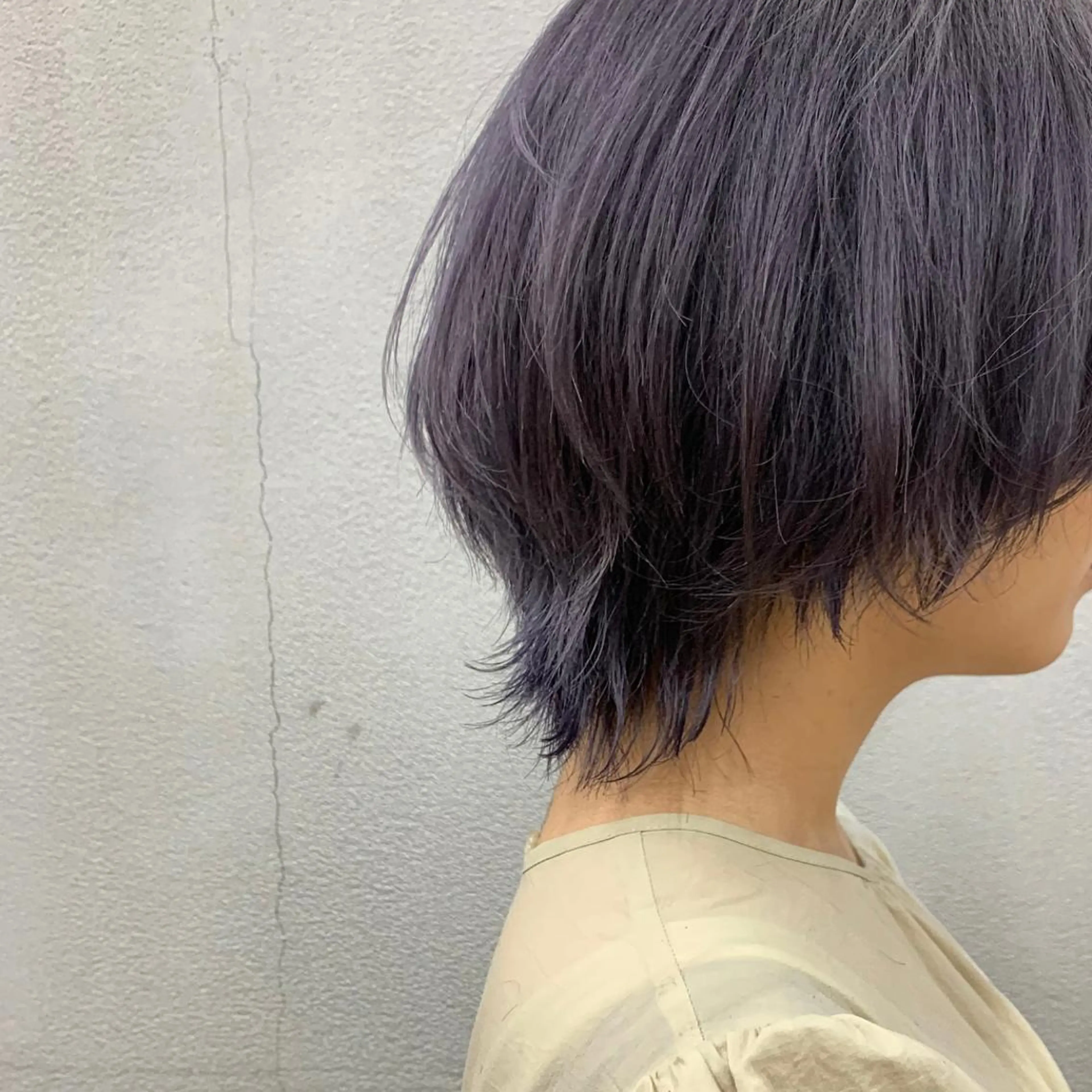 ショート カラー バイオレットカラー ボブ ウルフカット カット ヘアカラー トリートメント お顔まわりカット🌱 emo.村松泉綺のヘアスタイル