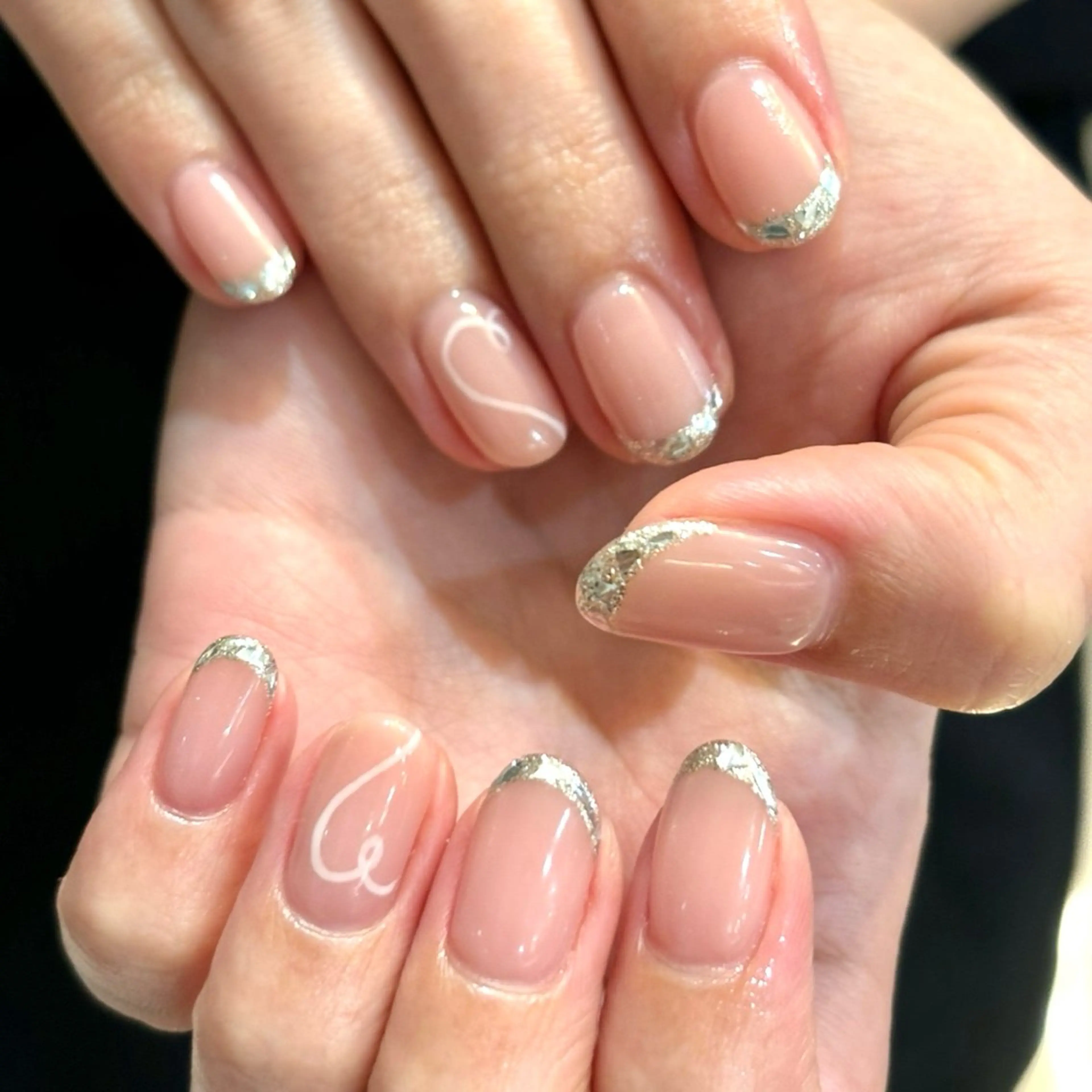 ネイル フレンチネイル ガラスフレンチ ハンドネイル sign  nail azuhaのネイルデザイン