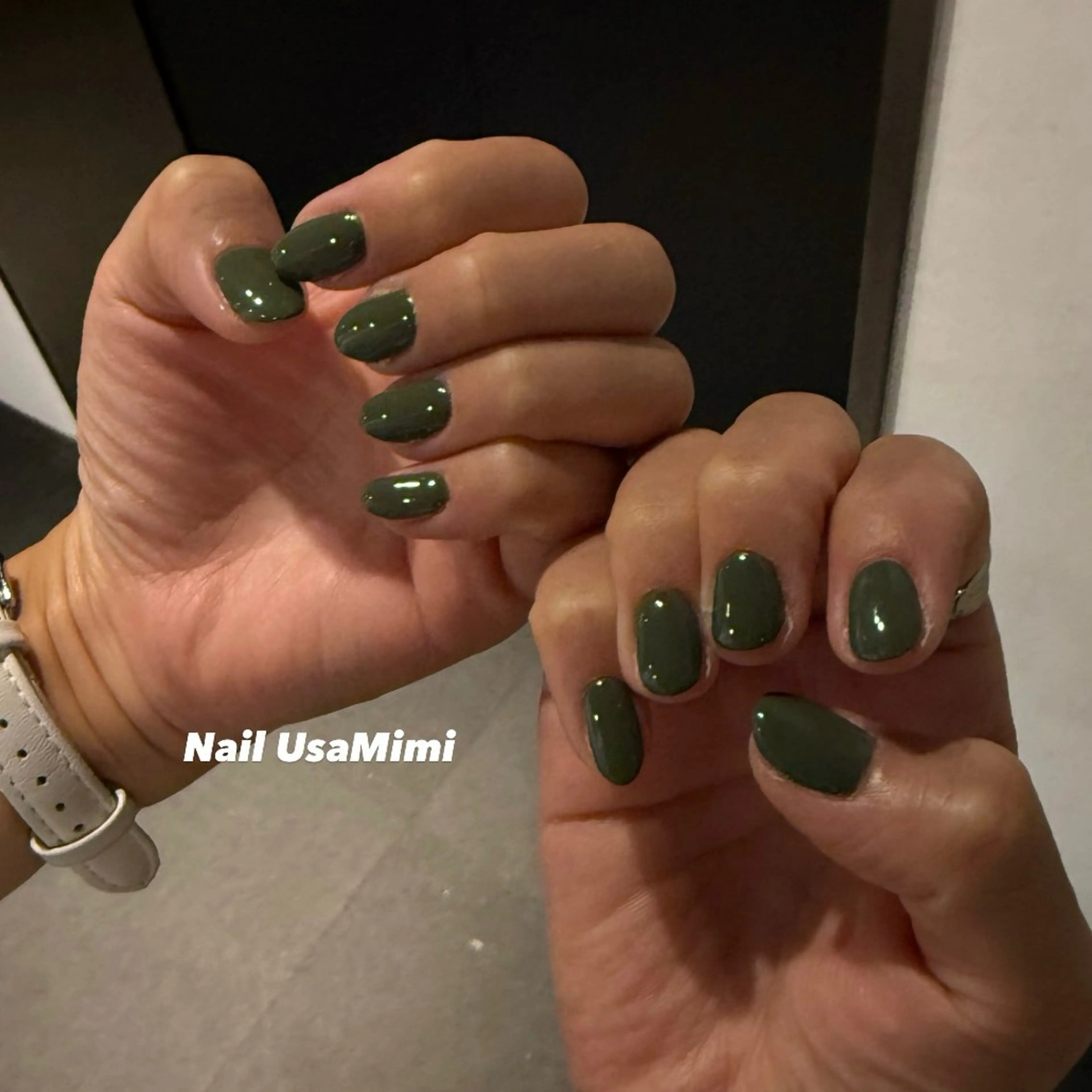 ネイル ジェルネイル グラデーション グリーン 韓国ネイル ラメ(グリッター) ハンドネイル 本町ネイルNail UsaMimiのネイルデザイン